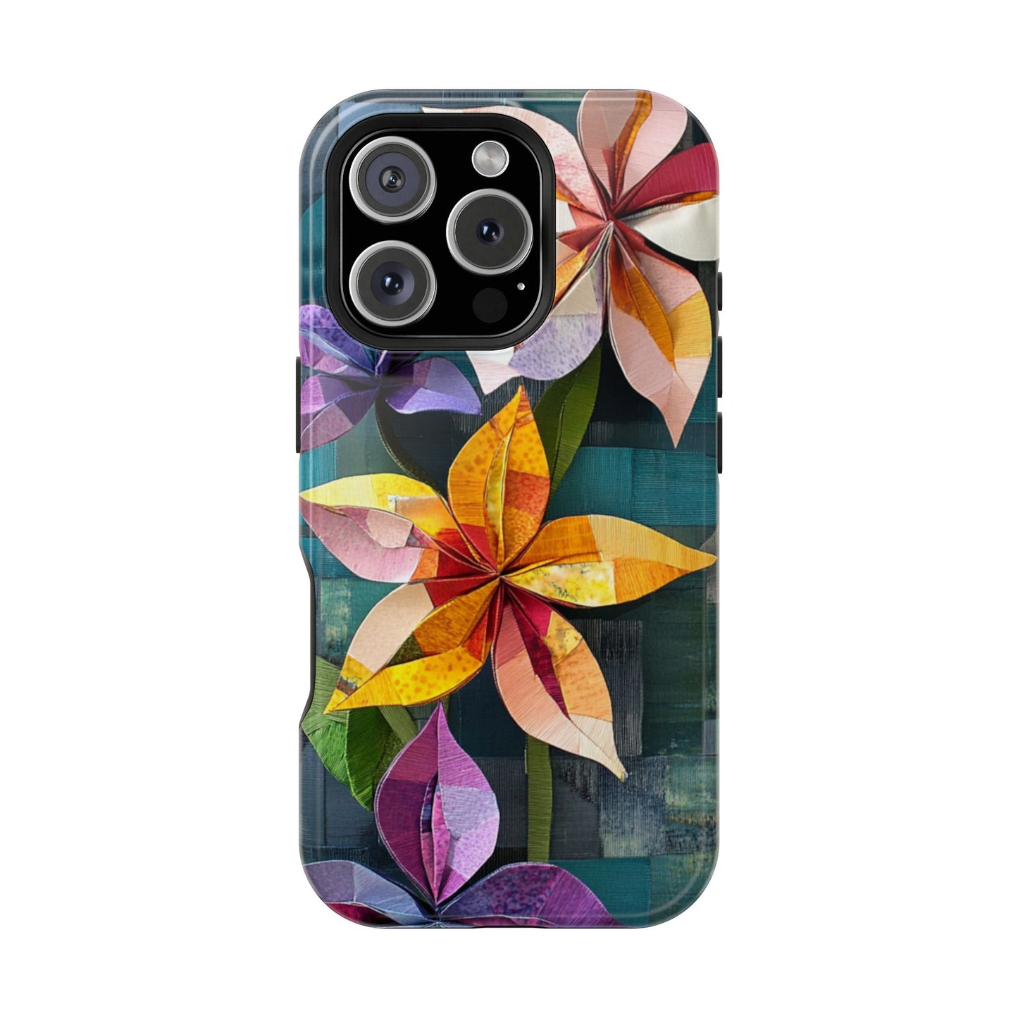 Bright Artistic Flower Magnetic Tough Cases, MagSafe, iPhone 16 15 14 13