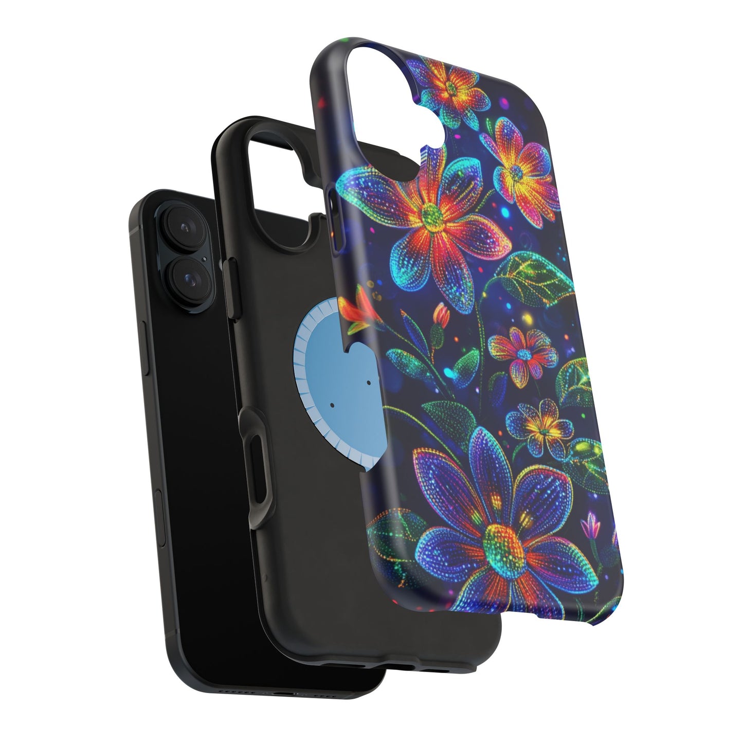 Flower Brite Lite Effect Magnetic Tough Cases, MagSafe, iPhone 16 15 14 13