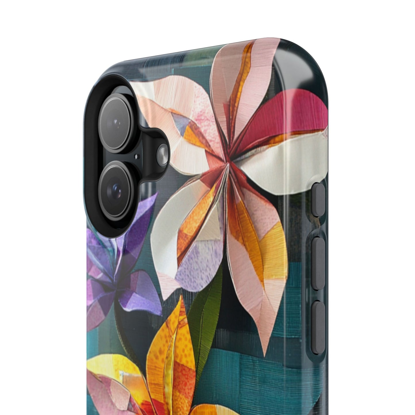 Bright Artistic Flower Magnetic Tough Cases, MagSafe, iPhone 16 15 14 13