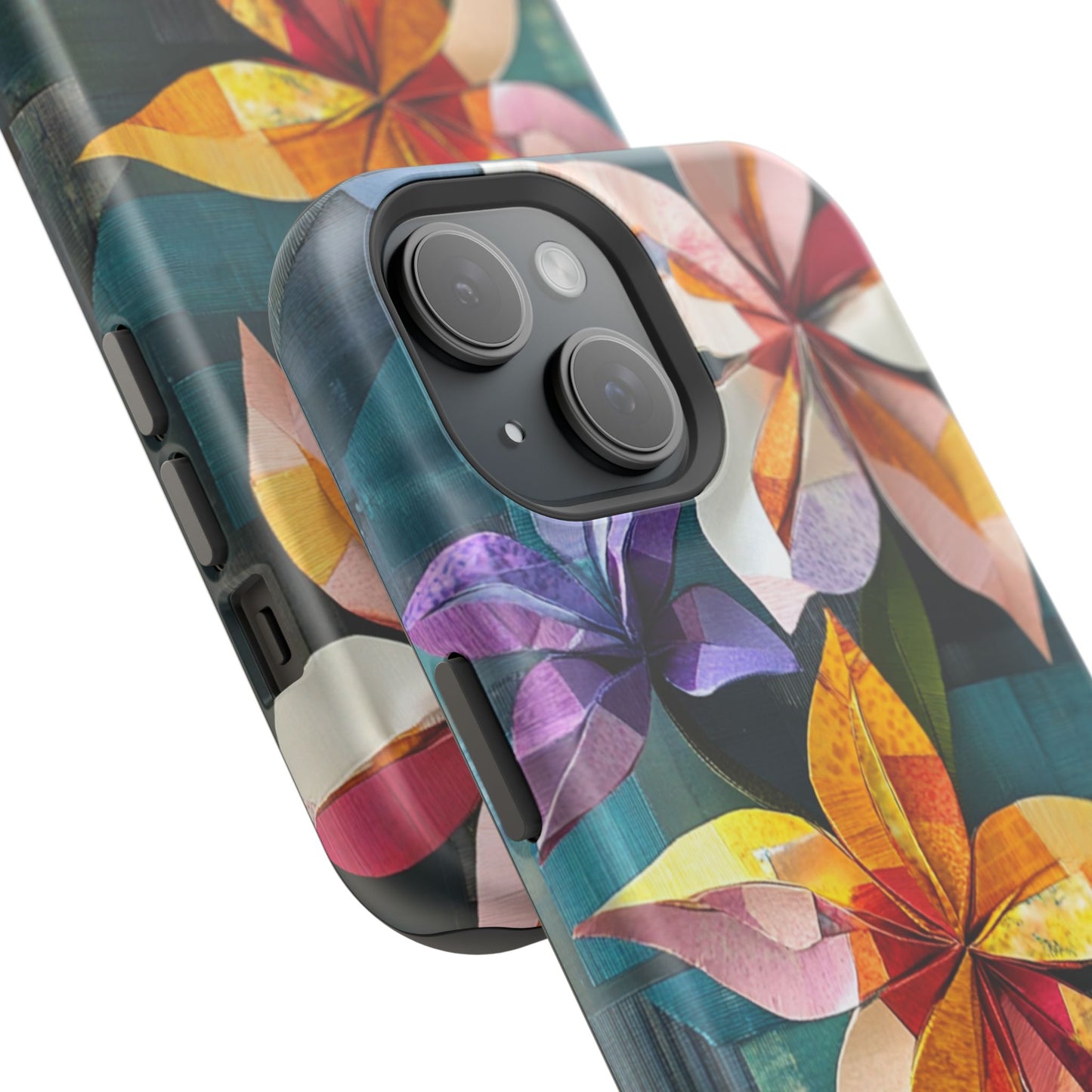 Bright Artistic Flower Magnetic Tough Cases, MagSafe, iPhone 16 15 14 13