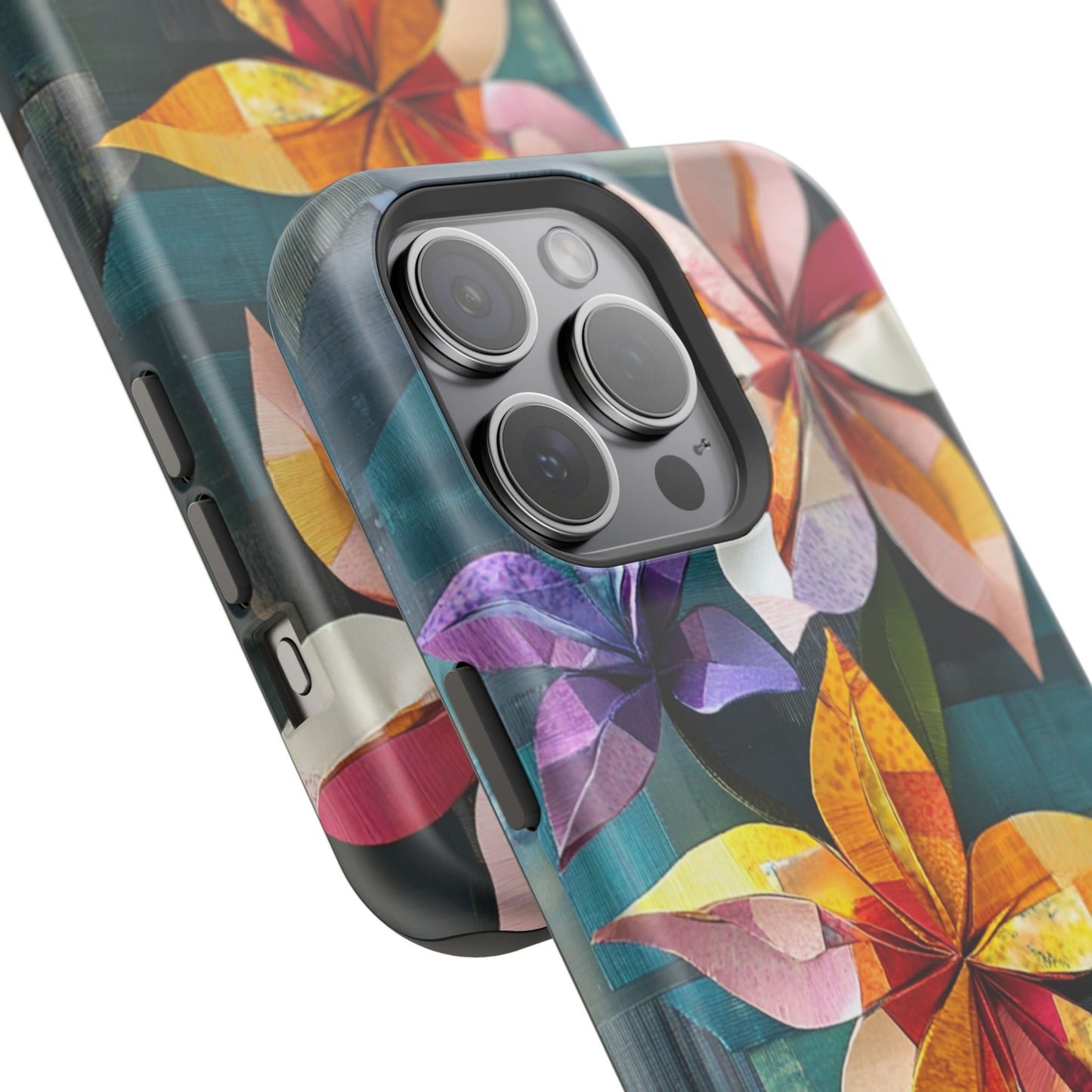 Bright Artistic Flower Magnetic Tough Cases, MagSafe, iPhone 16 15 14 13