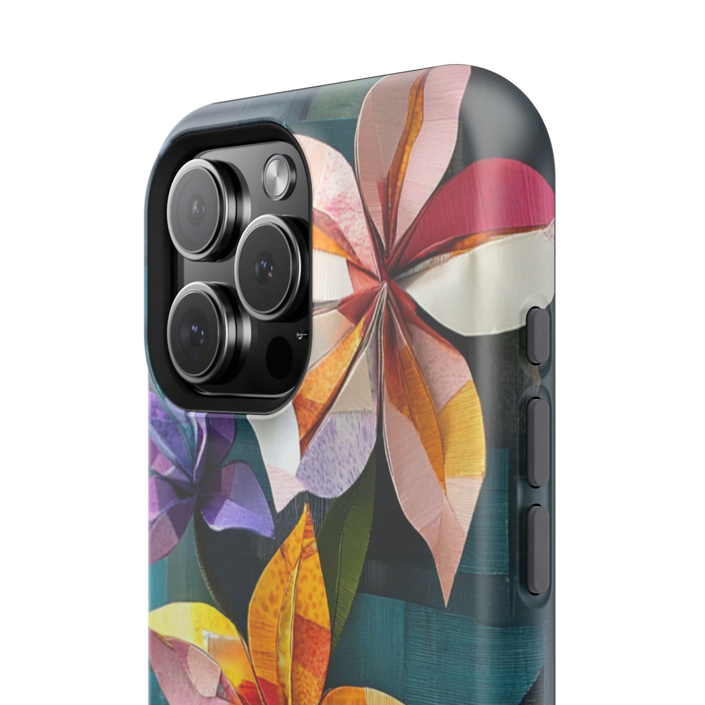 Bright Artistic Flower Magnetic Tough Cases, MagSafe, iPhone 16 15 14 13