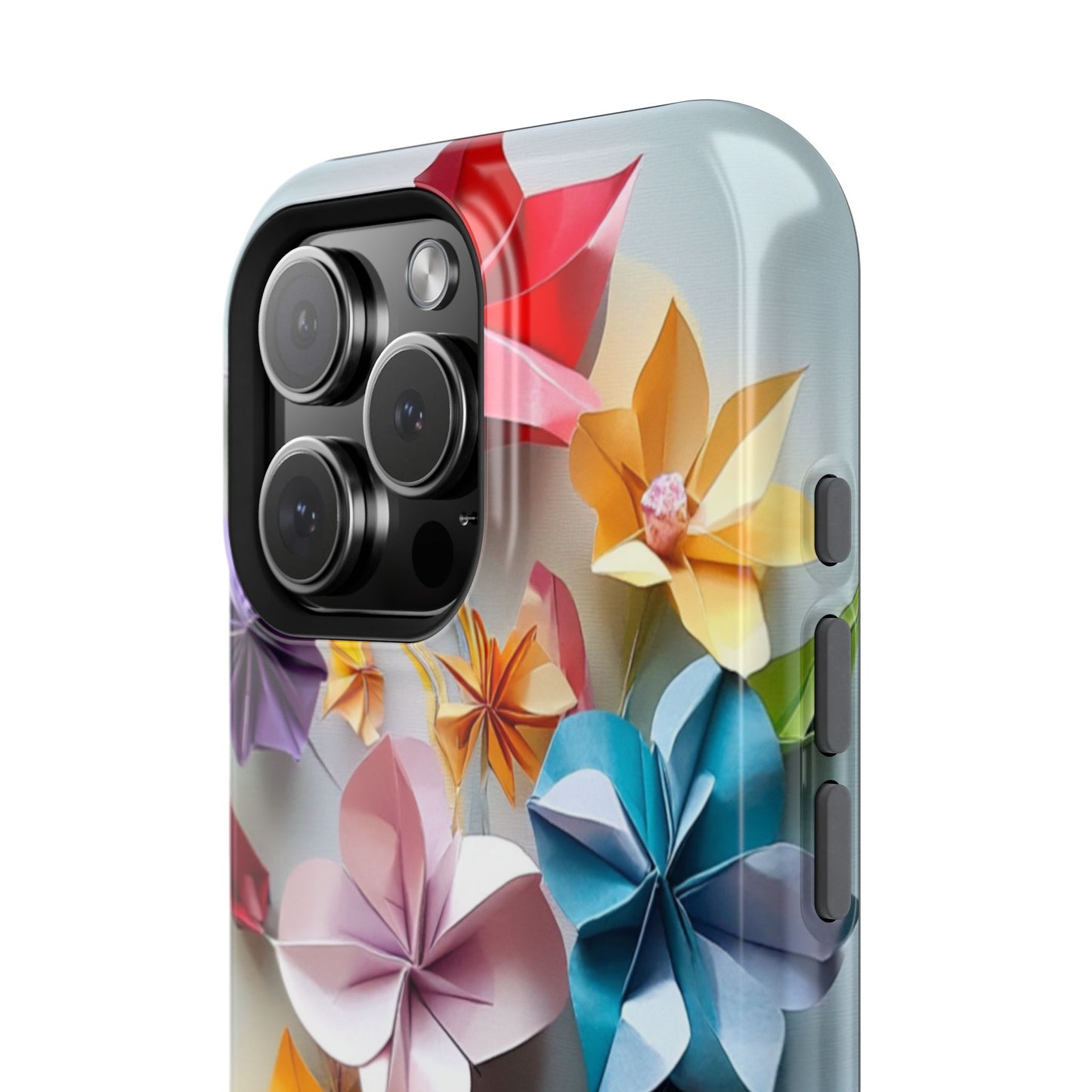 Flower Oragami Effect Magnetic Tough Case, MagSafe, iPhone 16 15 14 13