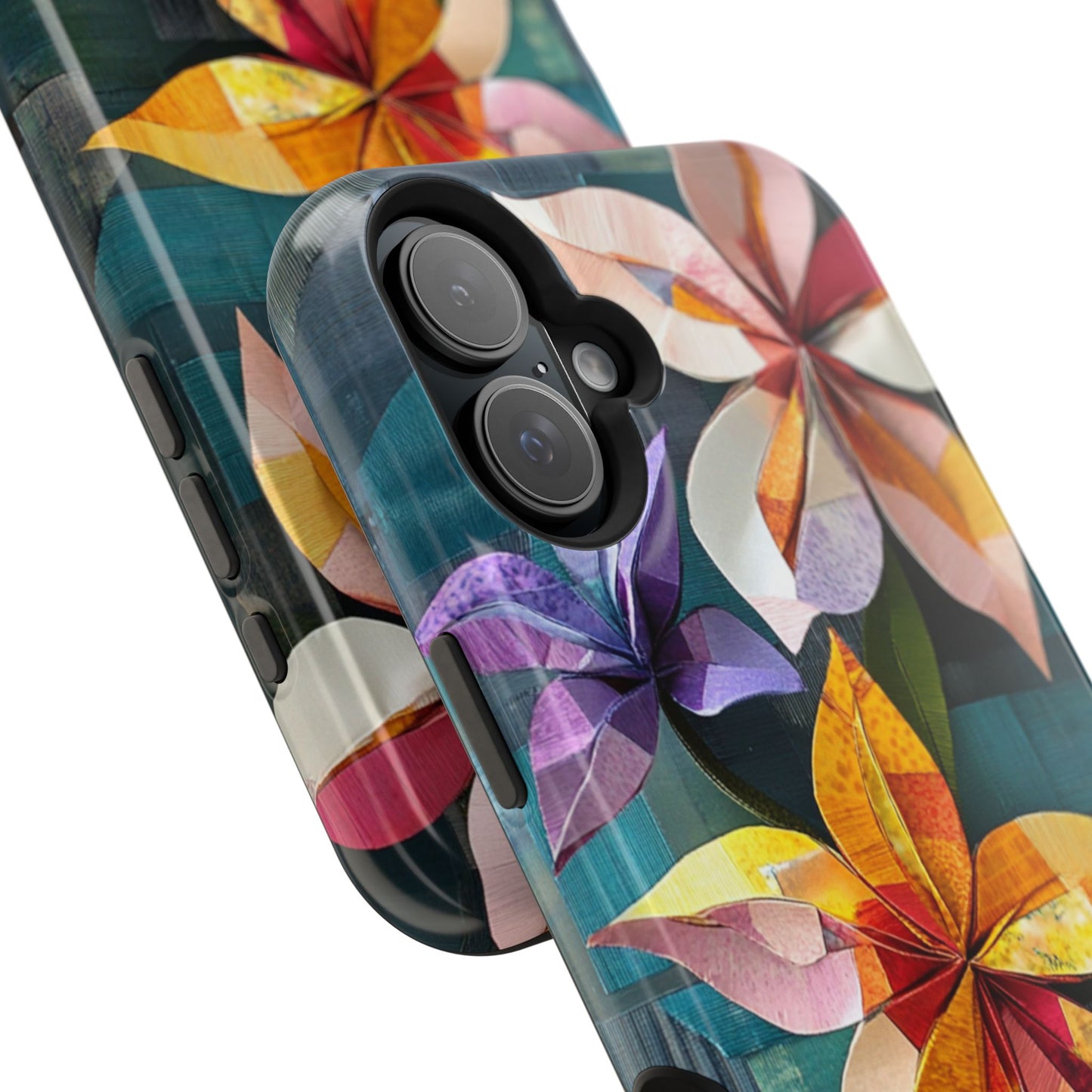 Bright Artistic Flower Magnetic Tough Cases, MagSafe, iPhone 16 15 14 13