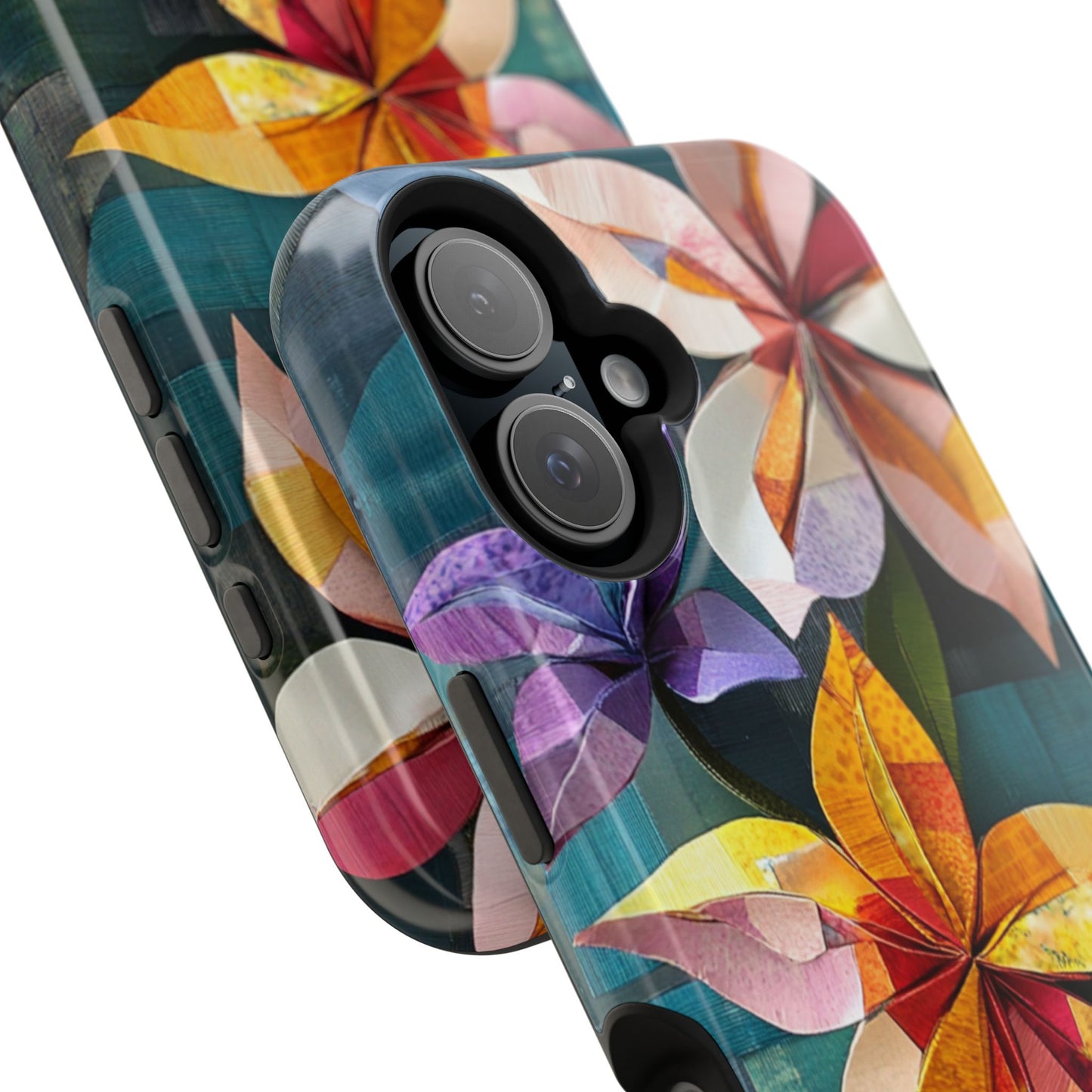 Bright Artistic Flower Magnetic Tough Cases, MagSafe, iPhone 16 15 14 13