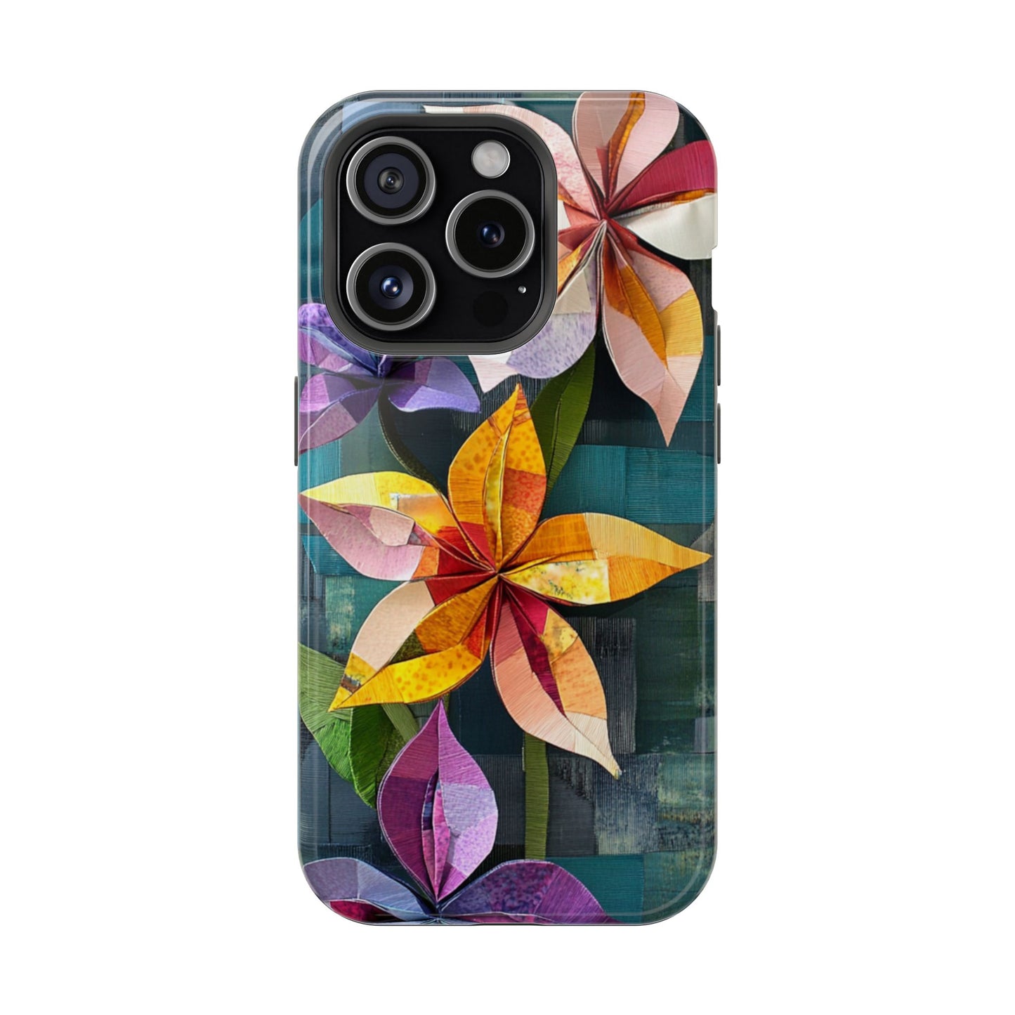 Bright Artistic Flower Magnetic Tough Cases, MagSafe, iPhone 16 15 14 13