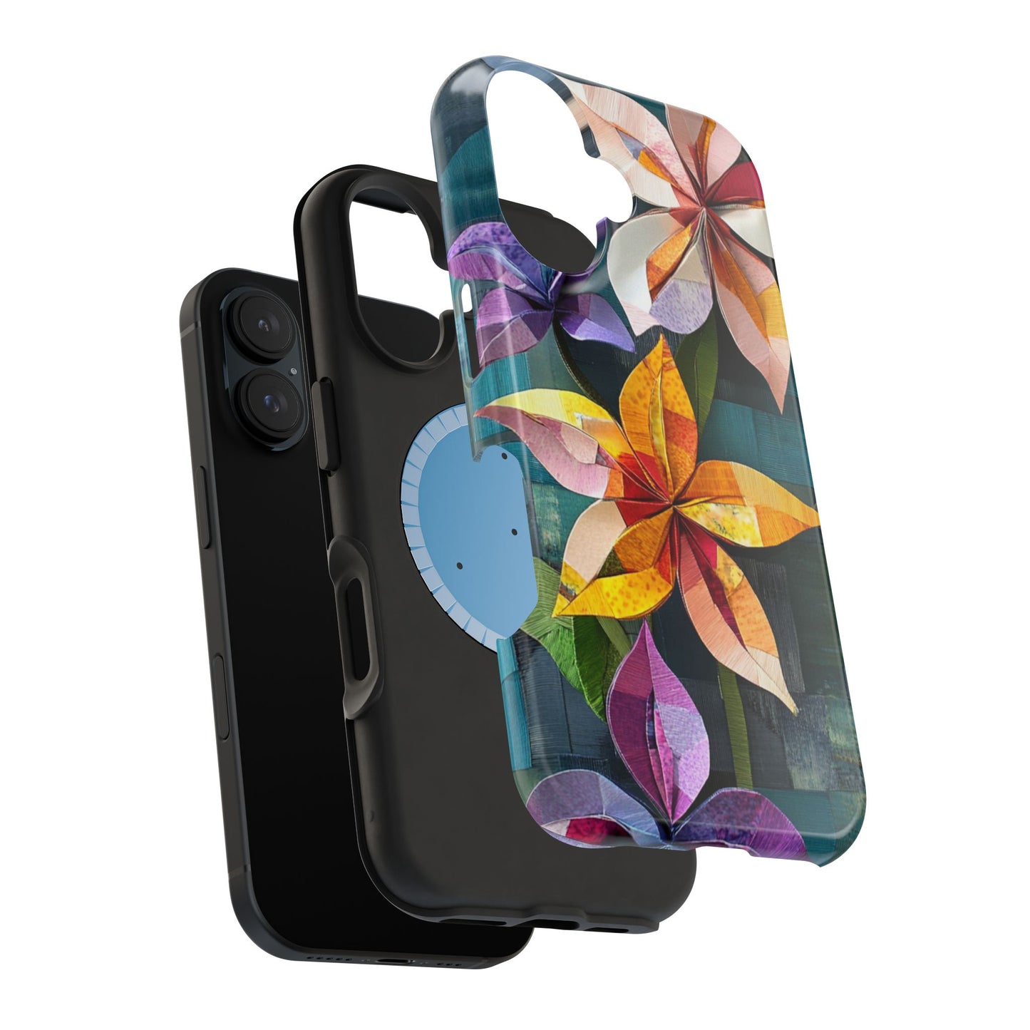 Bright Artistic Flower Magnetic Tough Cases, MagSafe, iPhone 16 15 14 13