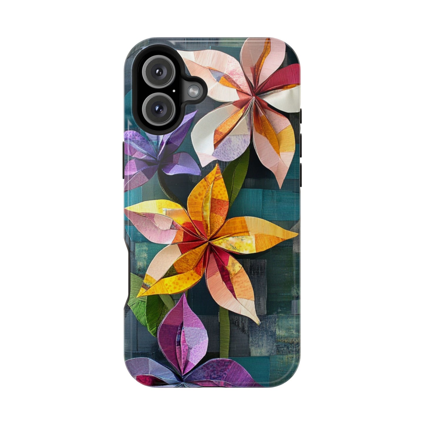 Bright Artistic Flower Magnetic Tough Cases, MagSafe, iPhone 16 15 14 13