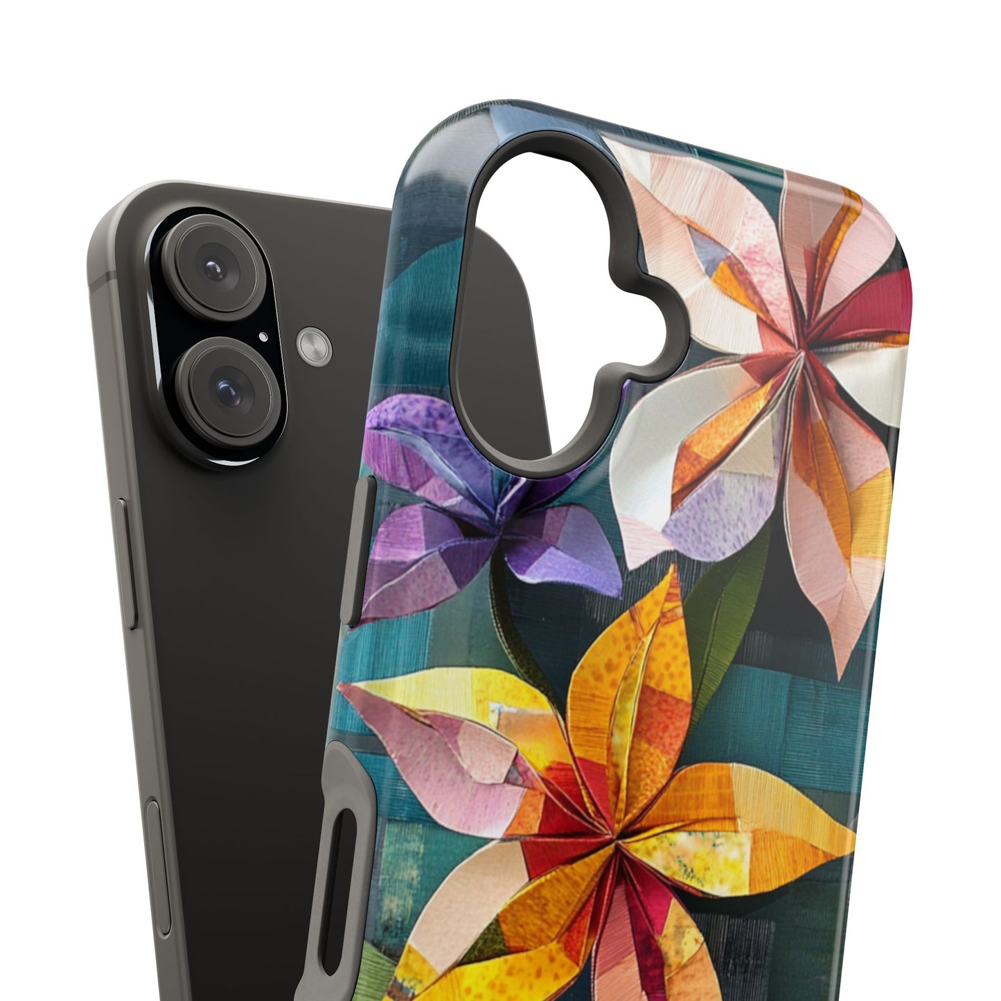 Bright Artistic Flower Magnetic Tough Cases, MagSafe, iPhone 16 15 14 13