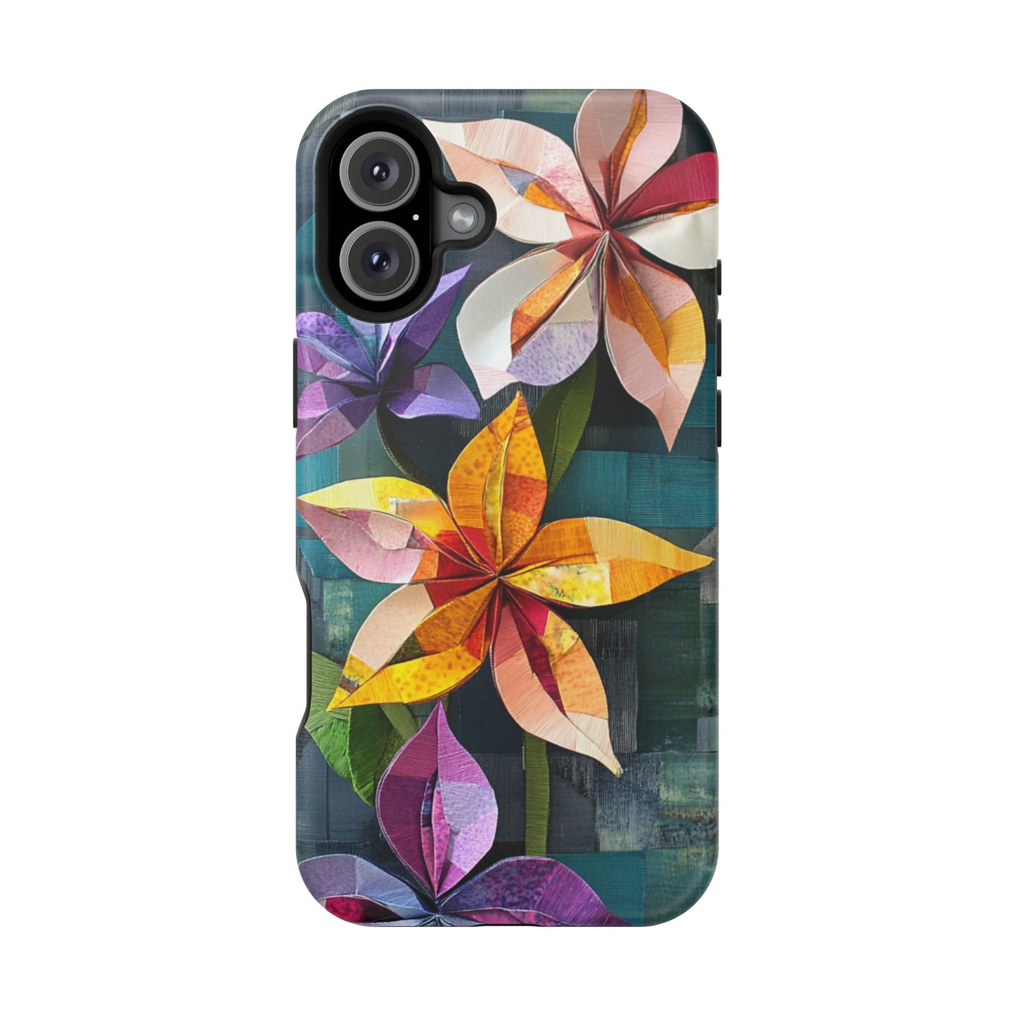 Bright Artistic Flower Magnetic Tough Cases, MagSafe, iPhone 16 15 14 13