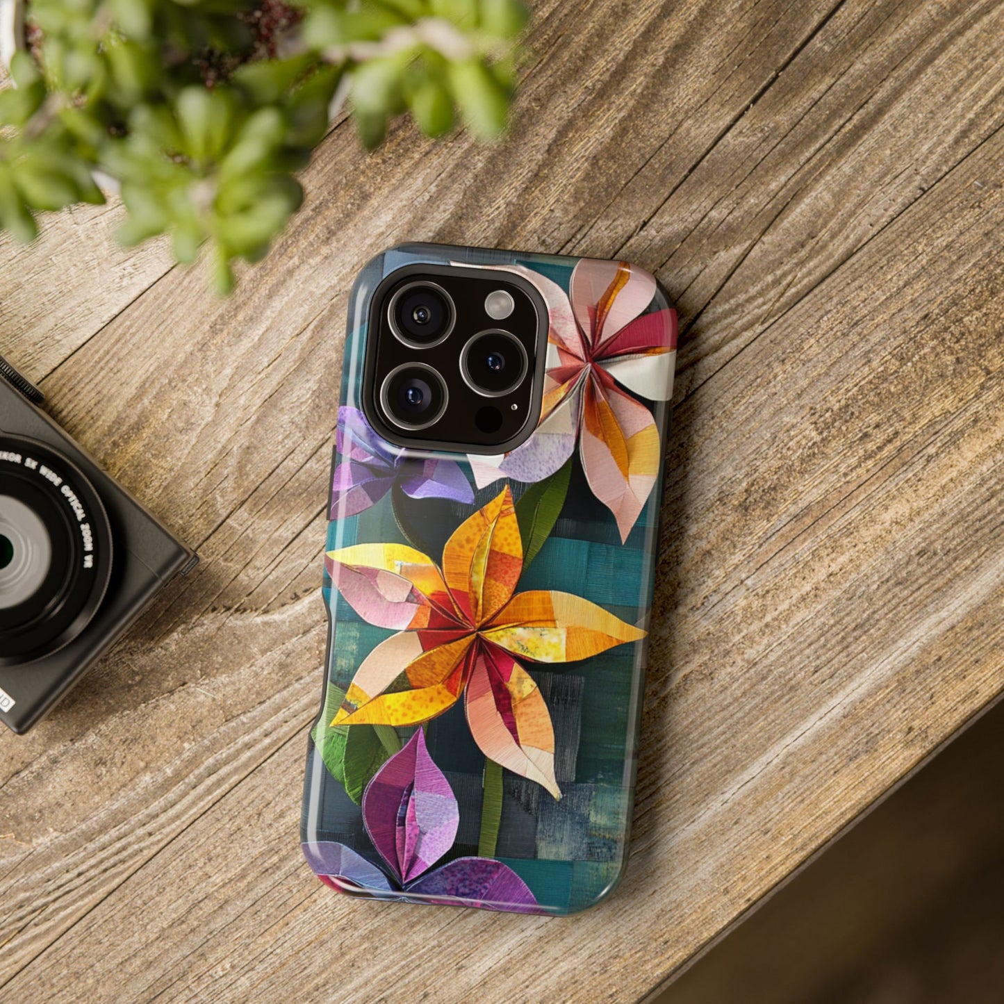 Bright Artistic Flower Magnetic Tough Cases, MagSafe, iPhone 16 15 14 13