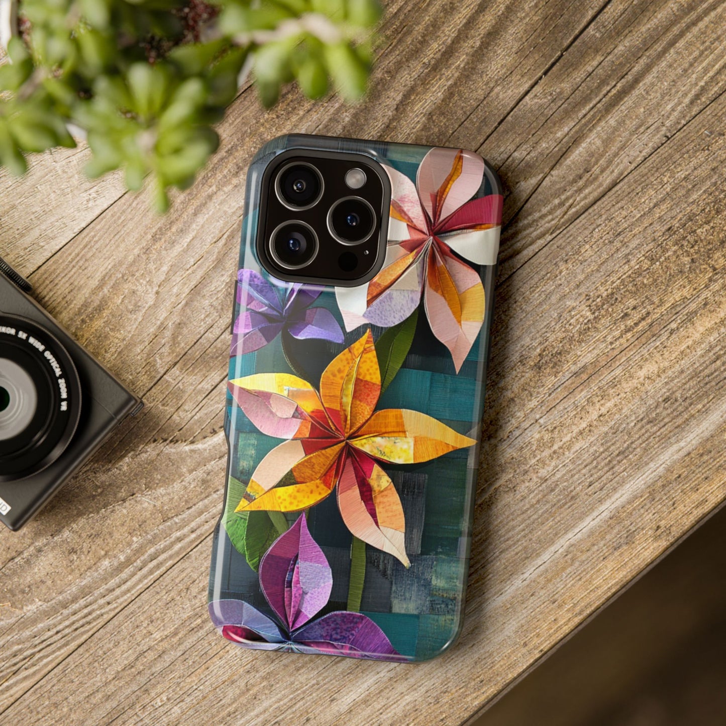 Bright Artistic Flower Magnetic Tough Cases, MagSafe, iPhone 16 15 14 13