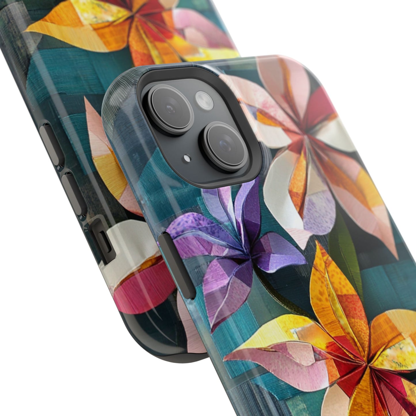 Bright Artistic Flower Magnetic Tough Cases, MagSafe, iPhone 16 15 14 13