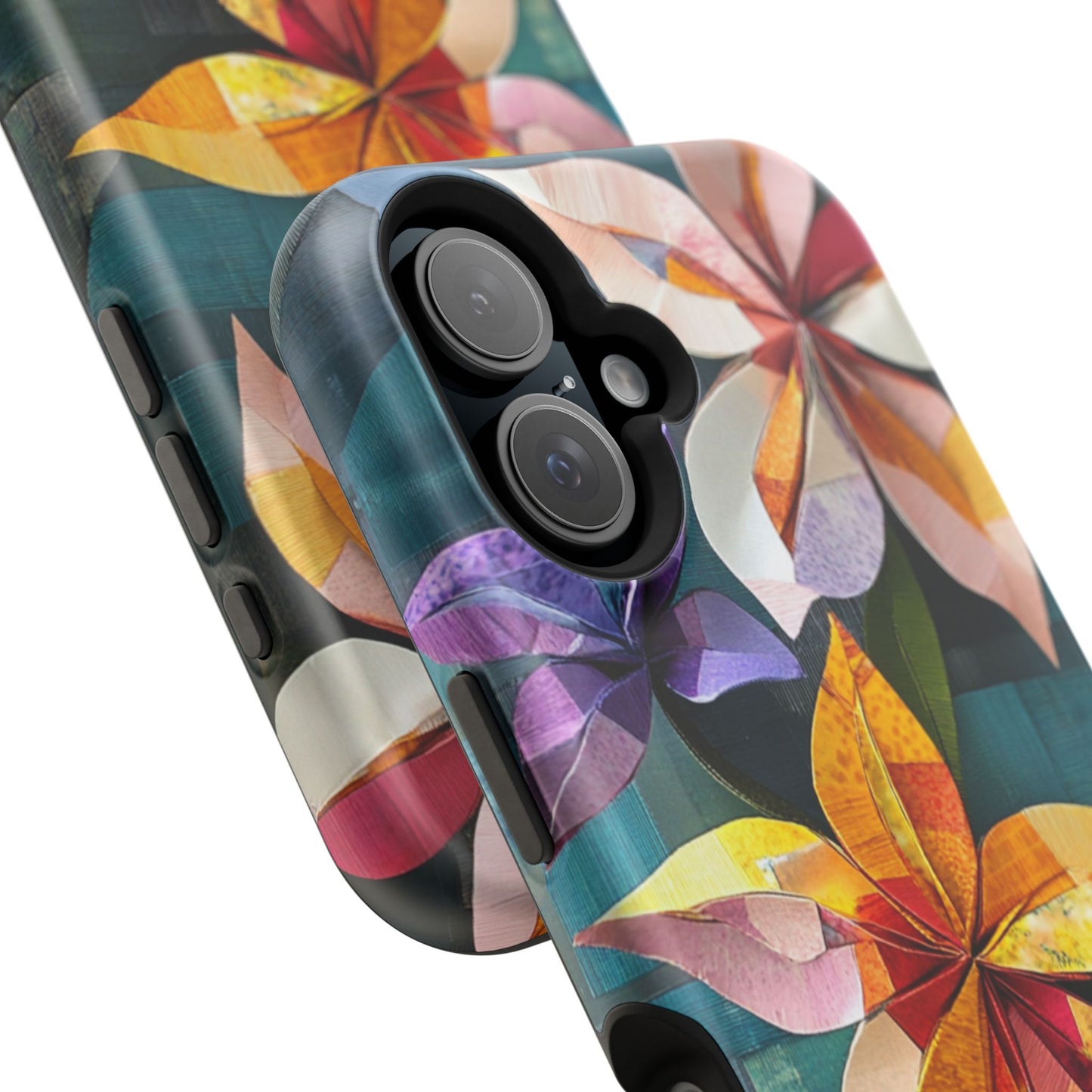 Bright Artistic Flower Magnetic Tough Cases, MagSafe, iPhone 16 15 14 13