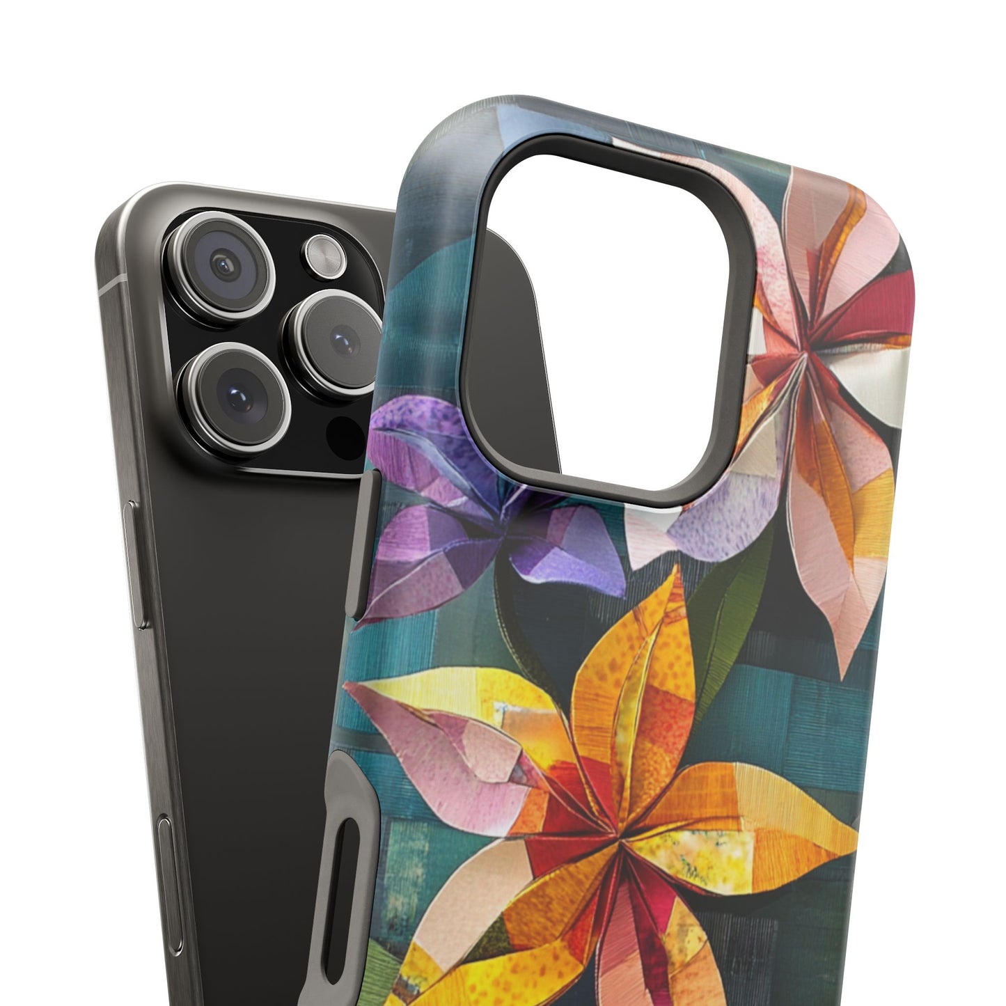 Bright Artistic Flower Magnetic Tough Cases, MagSafe, iPhone 16 15 14 13