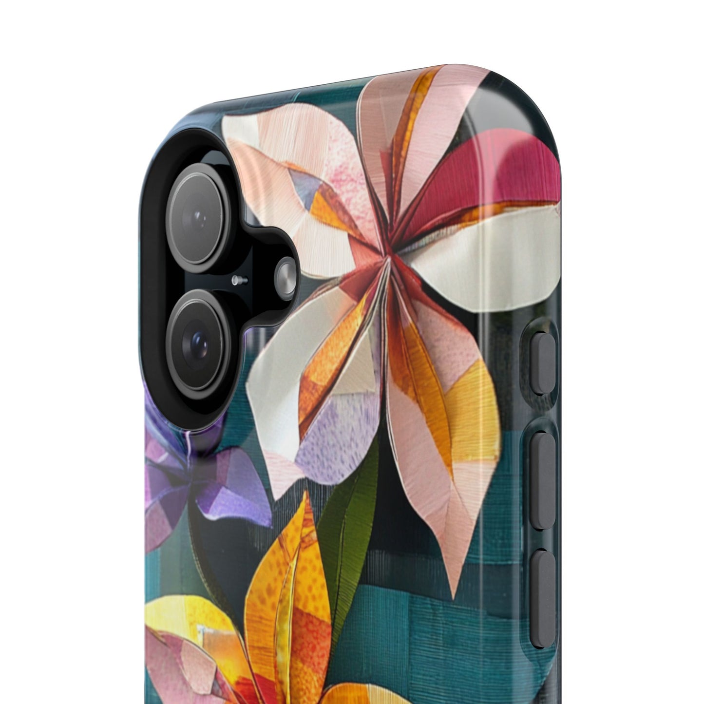 Bright Artistic Flower Magnetic Tough Cases, MagSafe, iPhone 16 15 14 13