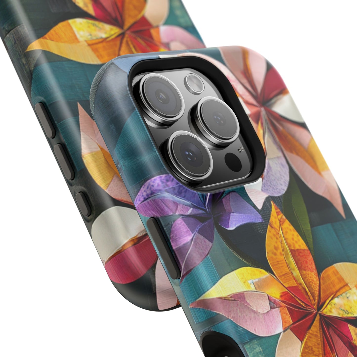 Bright Artistic Flower Magnetic Tough Cases, MagSafe, iPhone 16 15 14 13