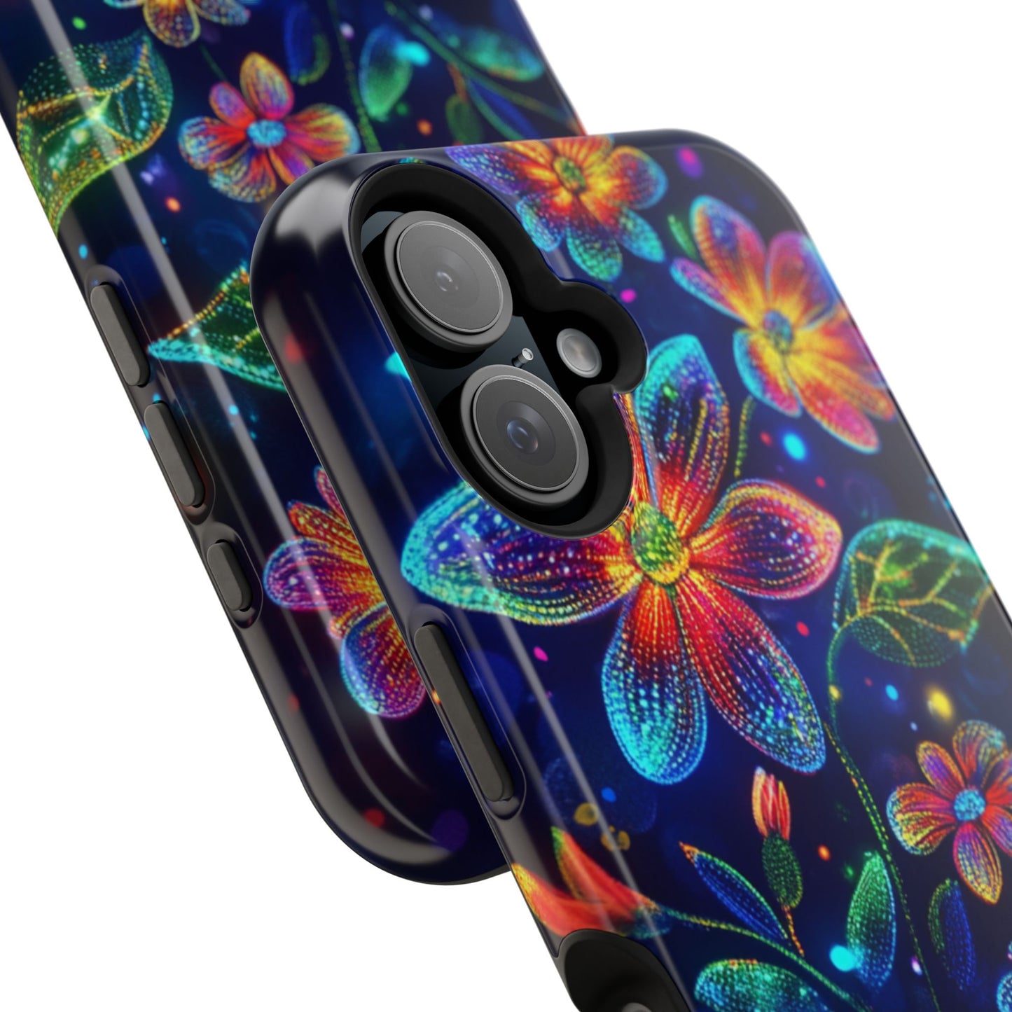 Flower Brite Lite Effect Magnetic Tough Cases, MagSafe, iPhone 16 15 14 13