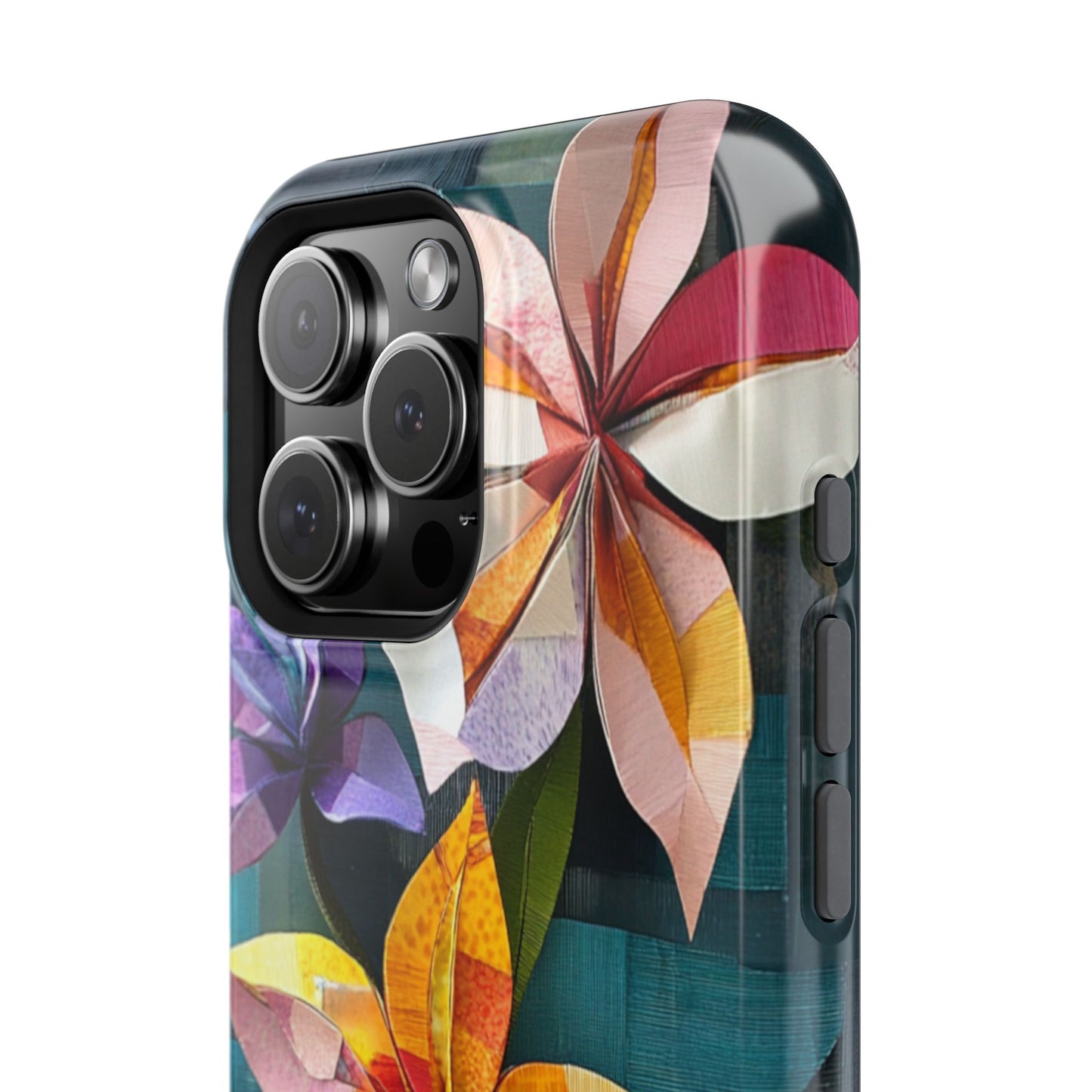 Bright Artistic Flower Magnetic Tough Cases, MagSafe, iPhone 16 15 14 13