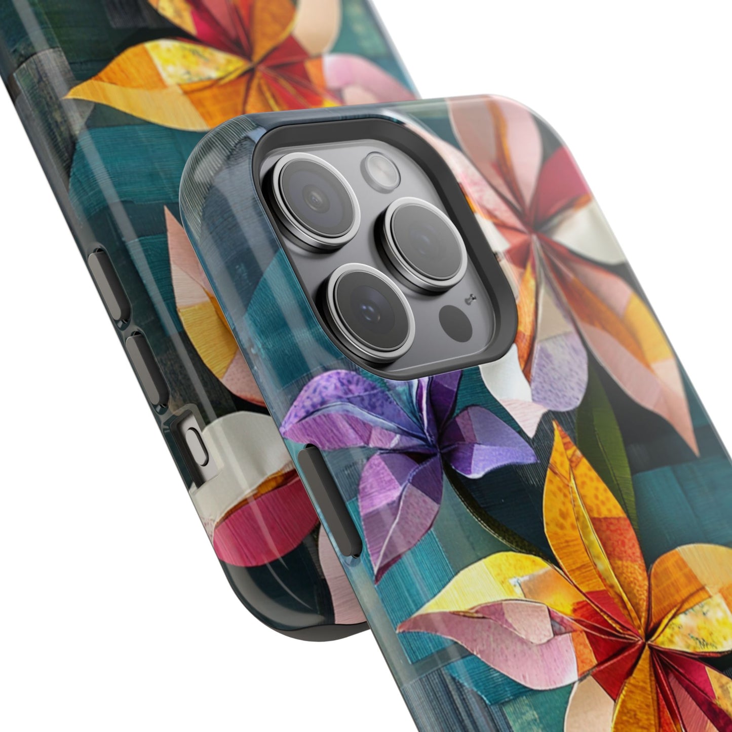 Bright Artistic Flower Magnetic Tough Cases, MagSafe, iPhone 16 15 14 13