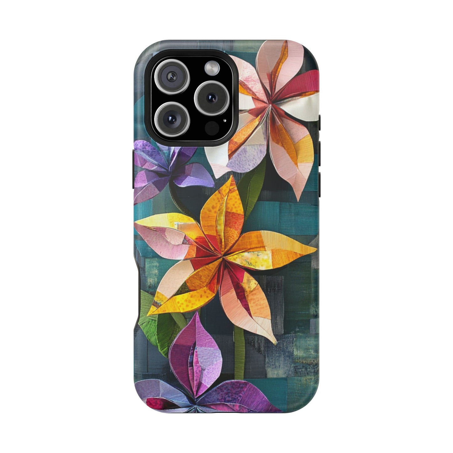 Bright Artistic Flower Magnetic Tough Cases, MagSafe, iPhone 16 15 14 13