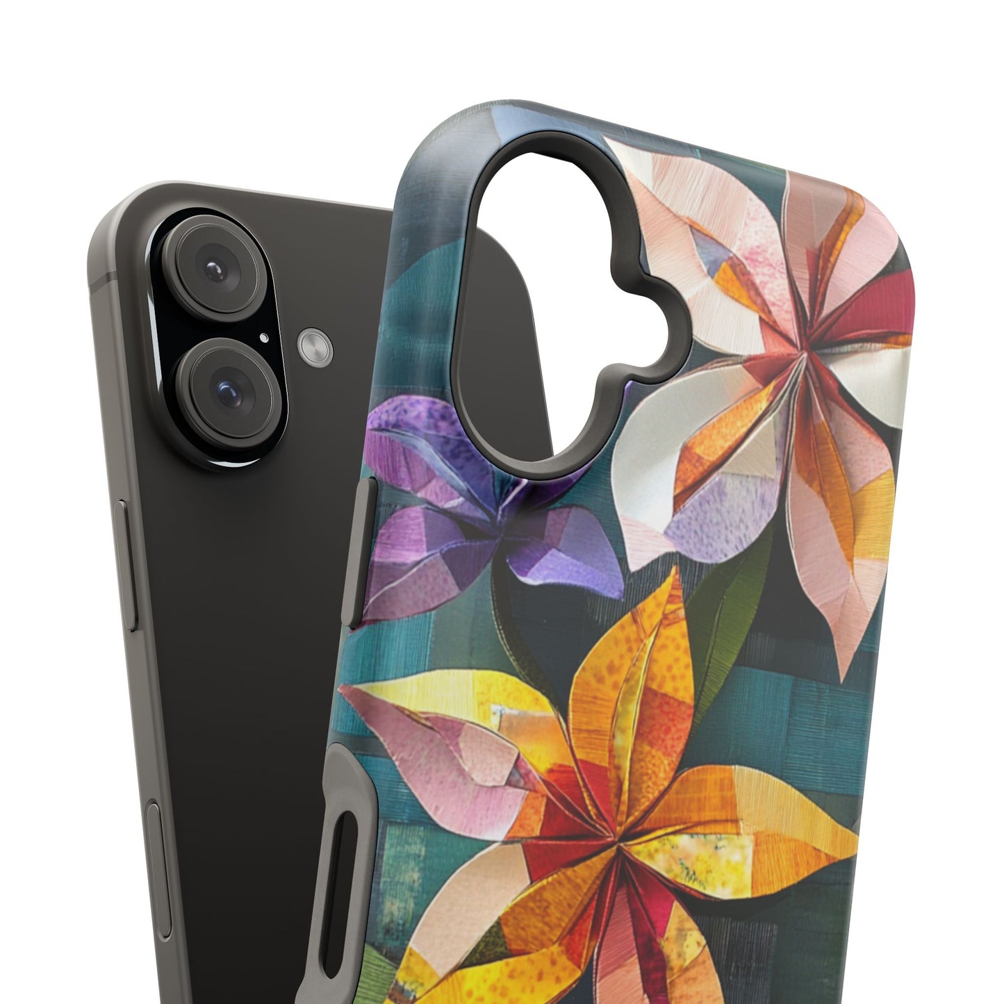 Bright Artistic Flower Magnetic Tough Cases, MagSafe, iPhone 16 15 14 13