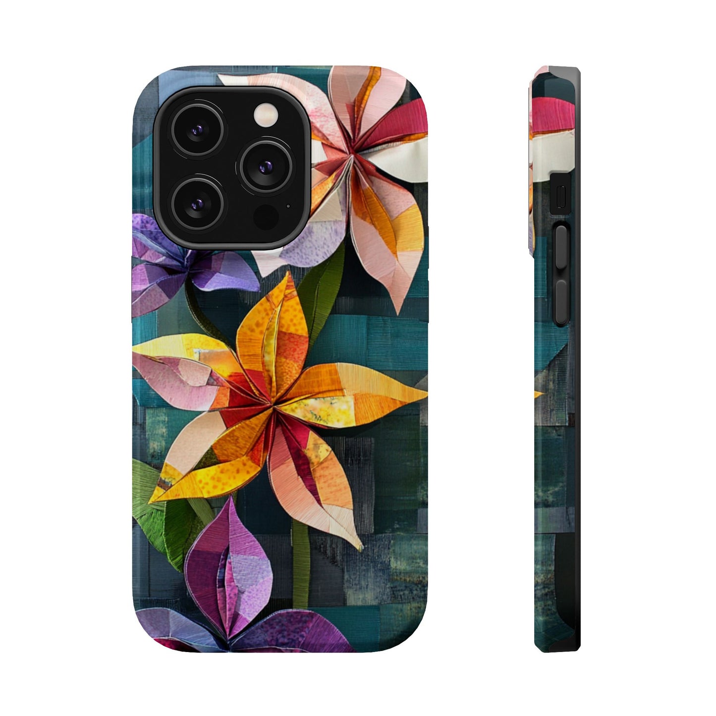 Bright Artistic Flower Magnetic Tough Cases, MagSafe, iPhone 16 15 14 13