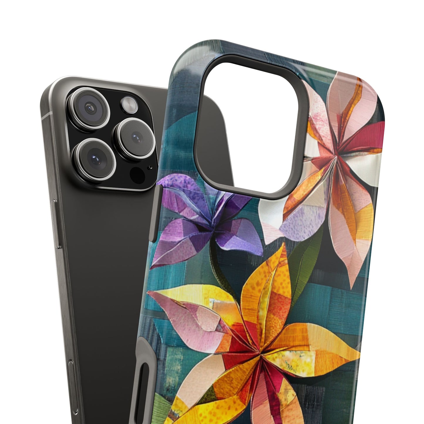 Bright Artistic Flower Magnetic Tough Cases, MagSafe, iPhone 16 15 14 13