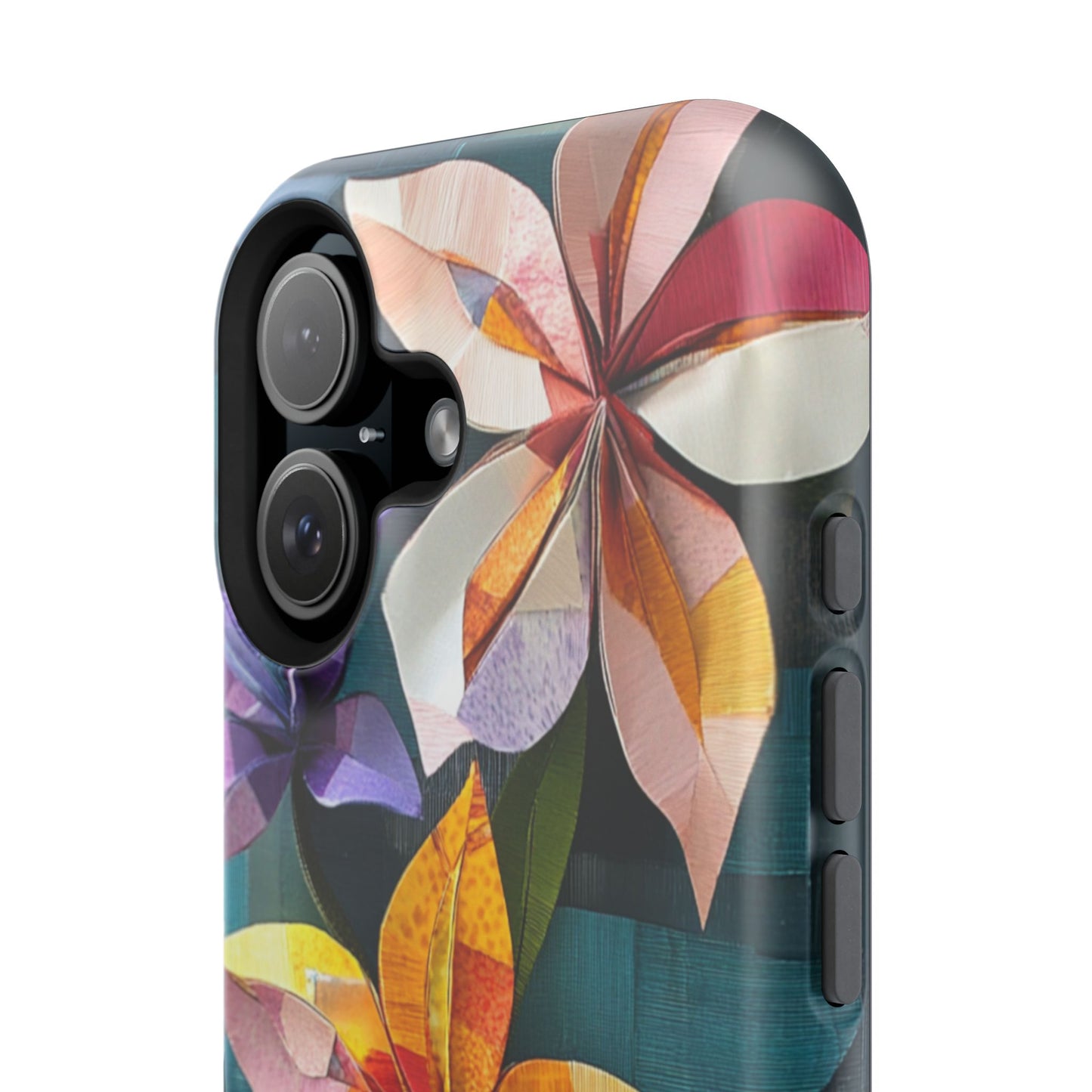 Bright Artistic Flower Magnetic Tough Cases, MagSafe, iPhone 16 15 14 13