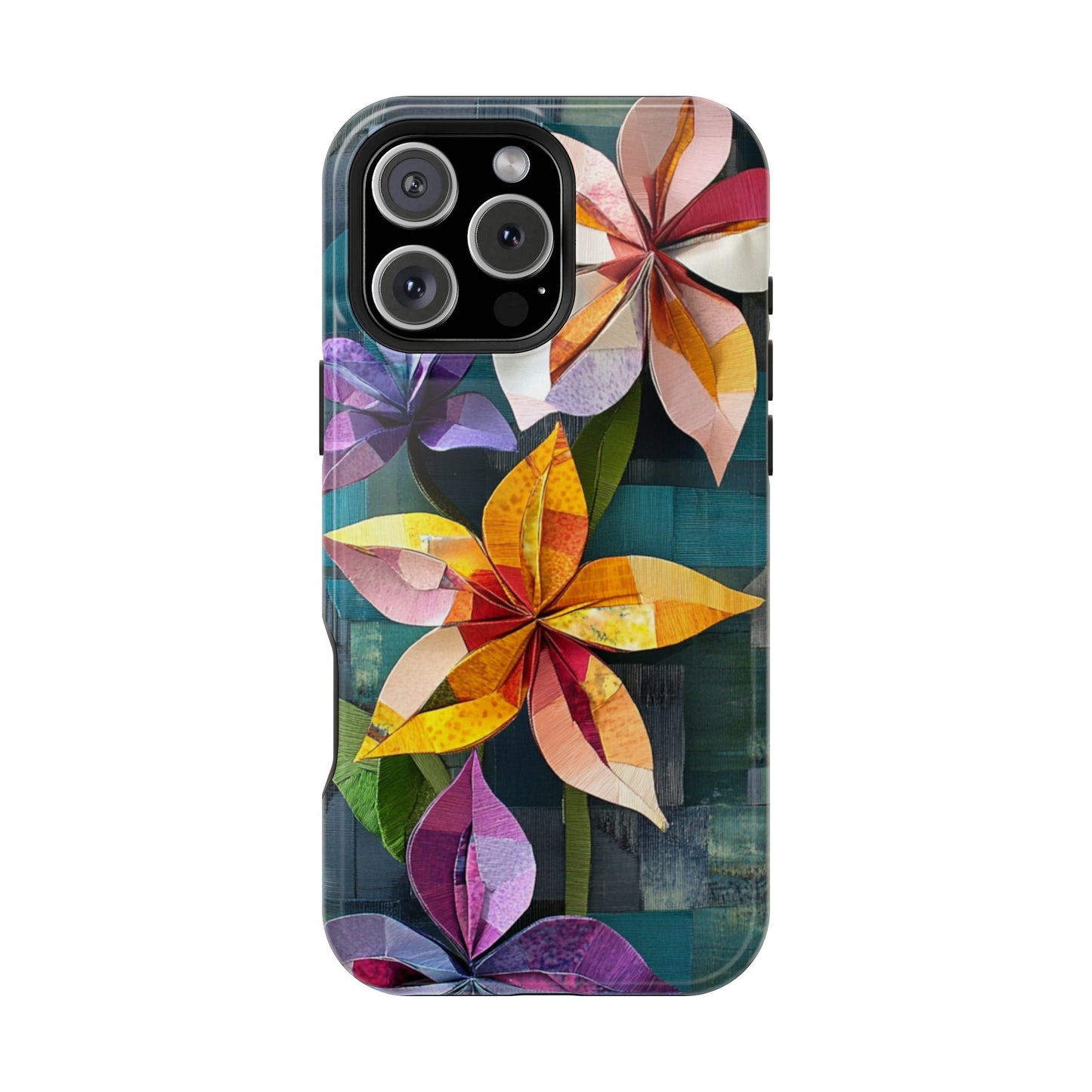 Bright Artistic Flower Magnetic Tough Cases, MagSafe, iPhone 16 15 14 13