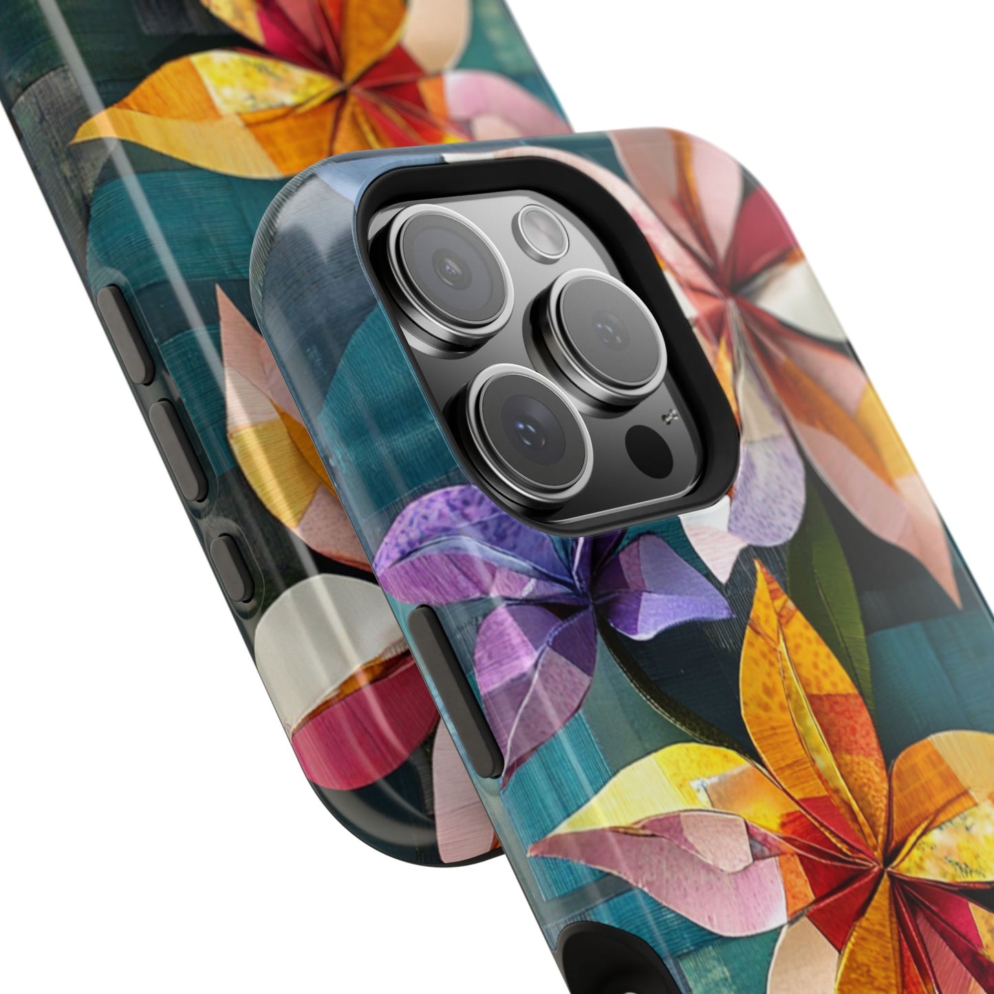 Bright Artistic Flower Magnetic Tough Cases, MagSafe, iPhone 16 15 14 13