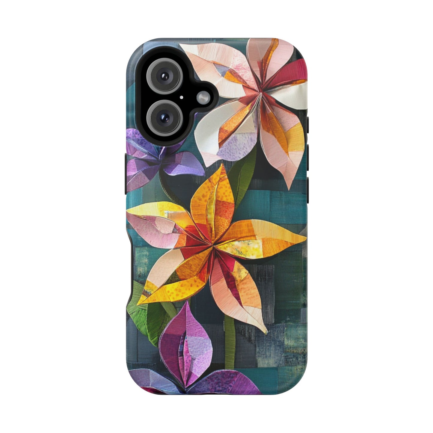 Bright Artistic Flower Magnetic Tough Cases, MagSafe, iPhone 16 15 14 13