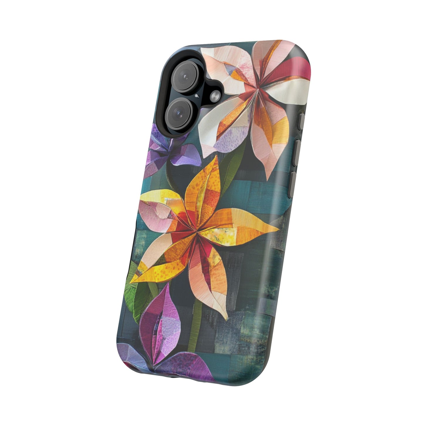 Bright Artistic Flower Magnetic Tough Cases, MagSafe, iPhone 16 15 14 13