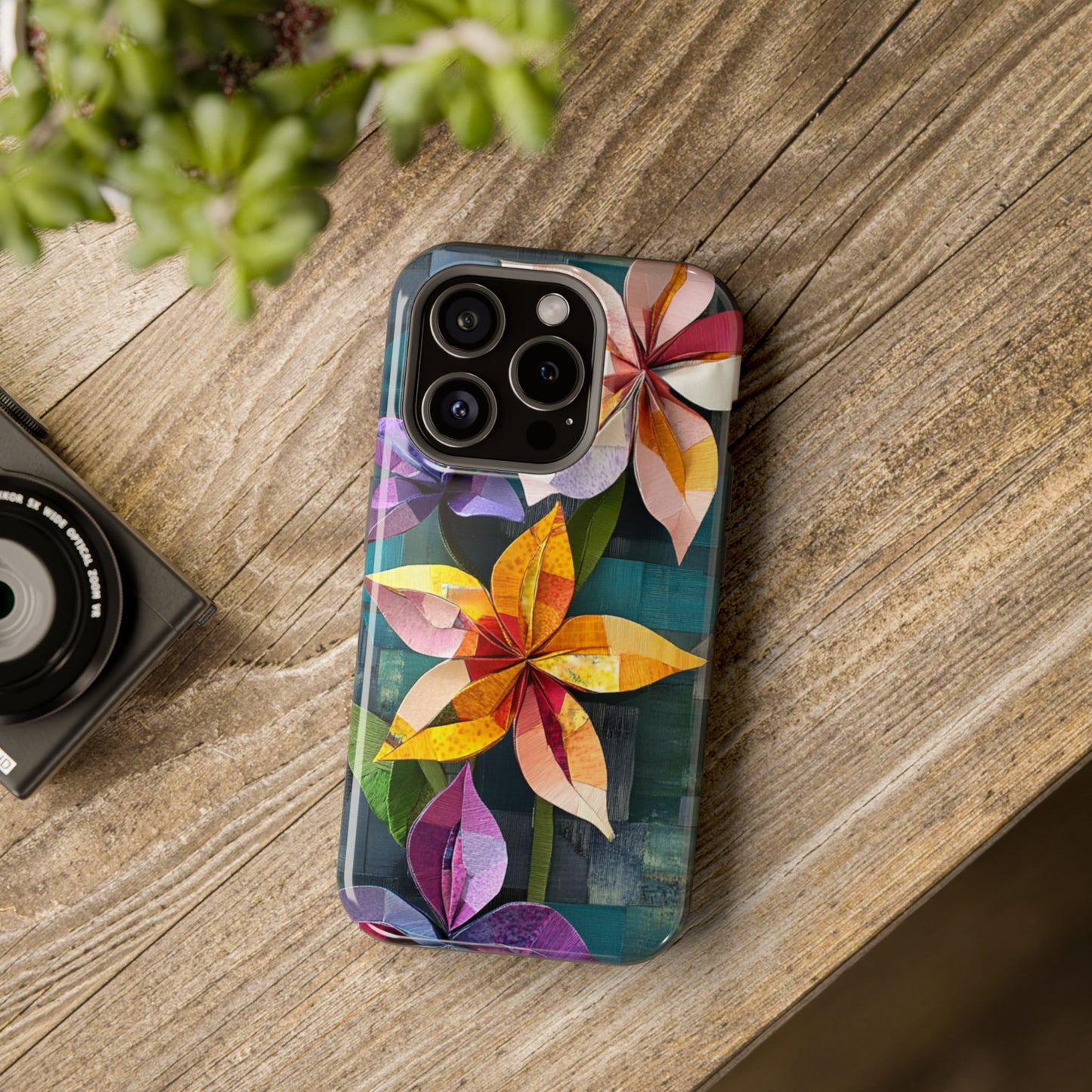 Bright Artistic Flower Magnetic Tough Cases, MagSafe, iPhone 16 15 14 13