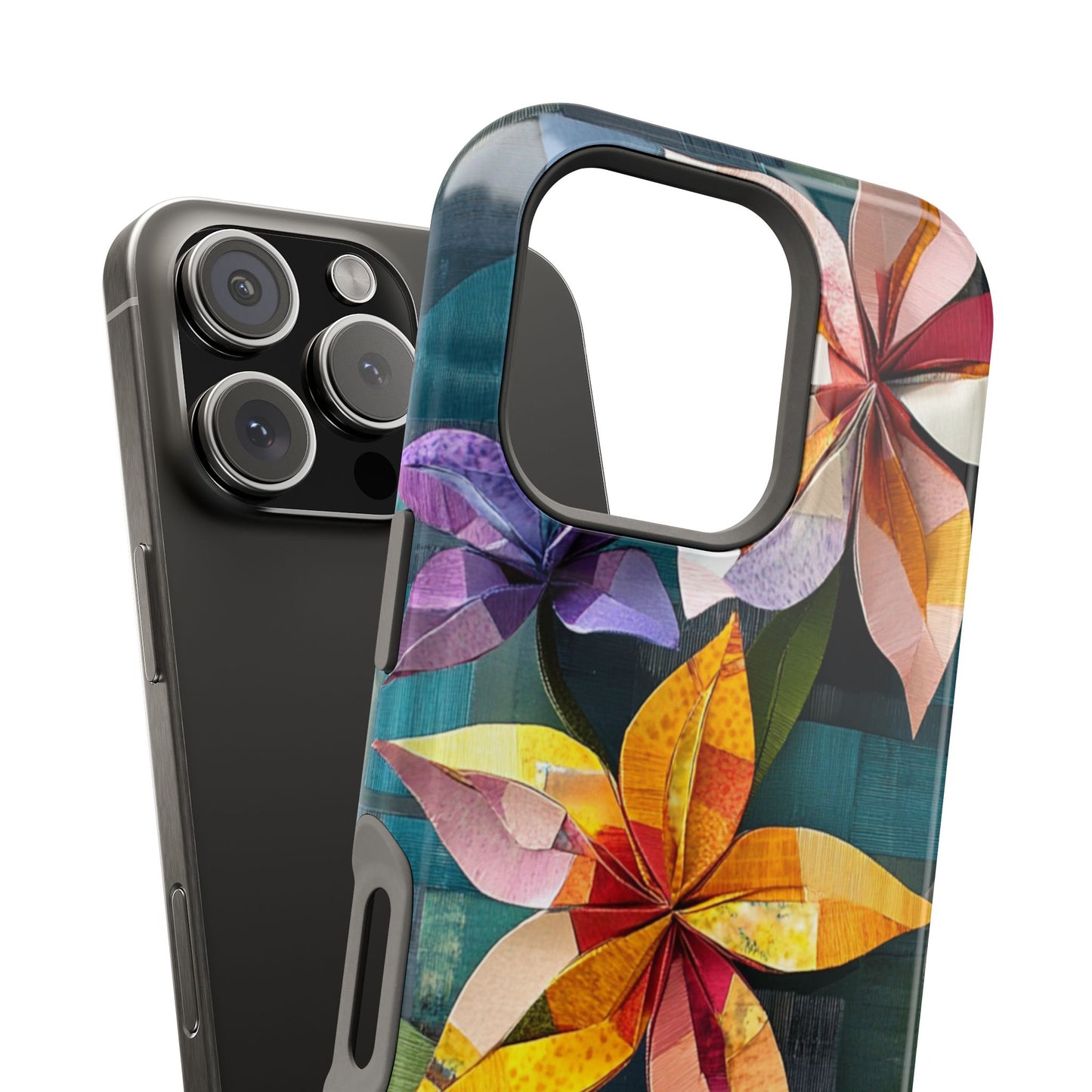 Bright Artistic Flower Magnetic Tough Cases, MagSafe, iPhone 16 15 14 13