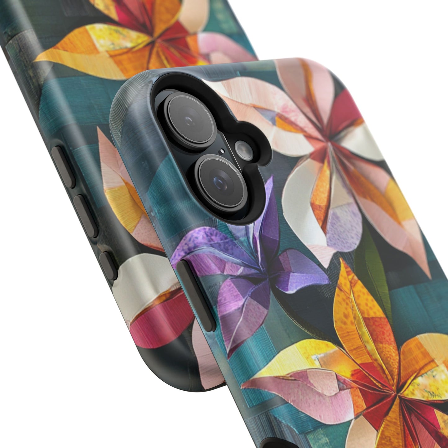 Bright Artistic Flower Magnetic Tough Cases, MagSafe, iPhone 16 15 14 13