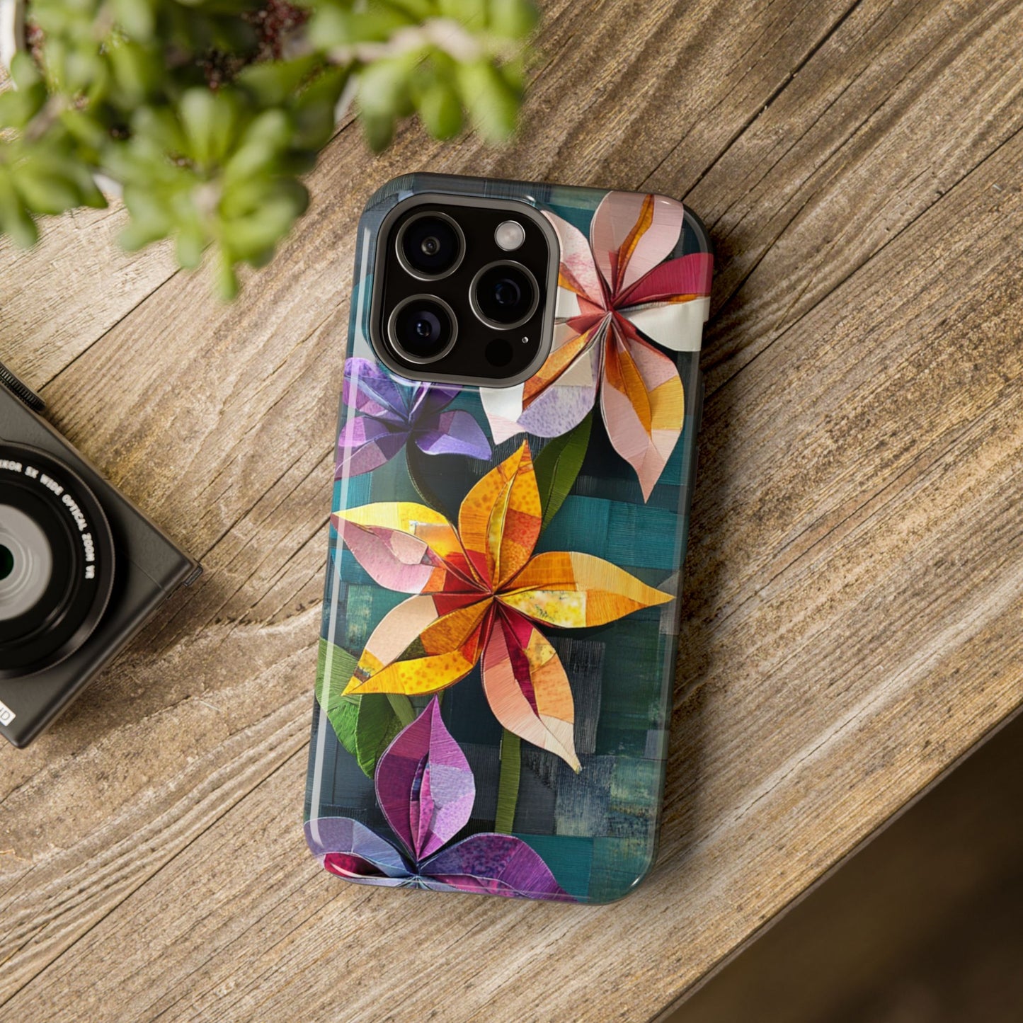 Bright Artistic Flower Magnetic Tough Cases, MagSafe, iPhone 16 15 14 13