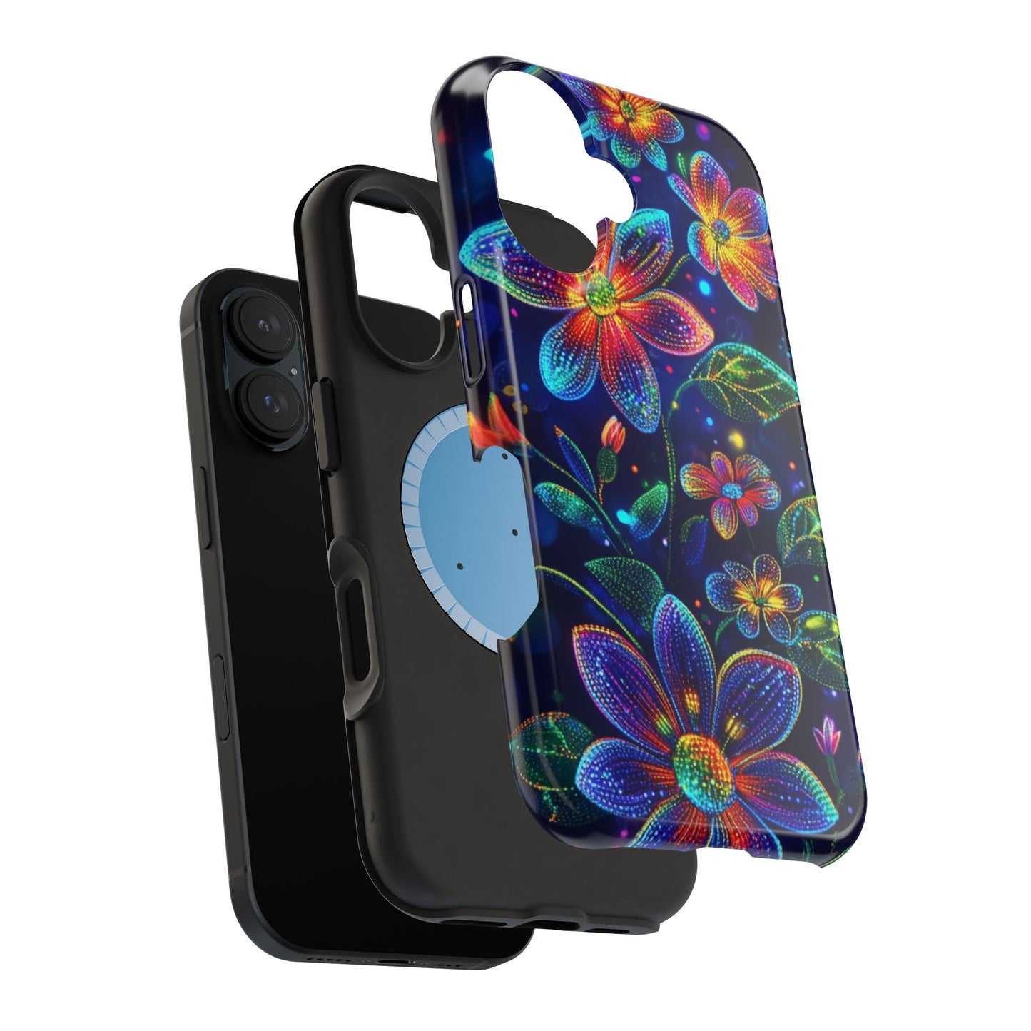 Flower Brite Lite Effect Magnetic Tough Cases, MagSafe, iPhone 16 15 14 13