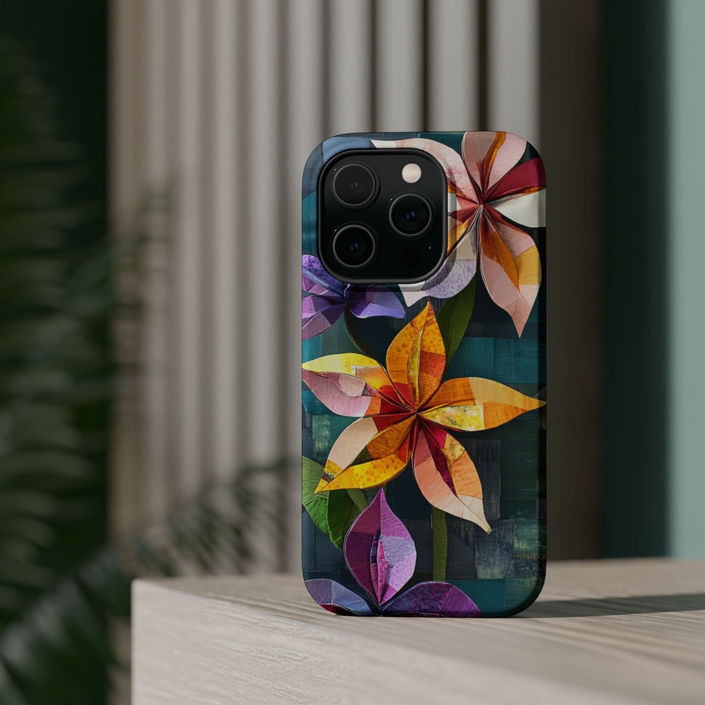 Bright Artistic Flower Magnetic Tough Cases, MagSafe, iPhone 16 15 14 13