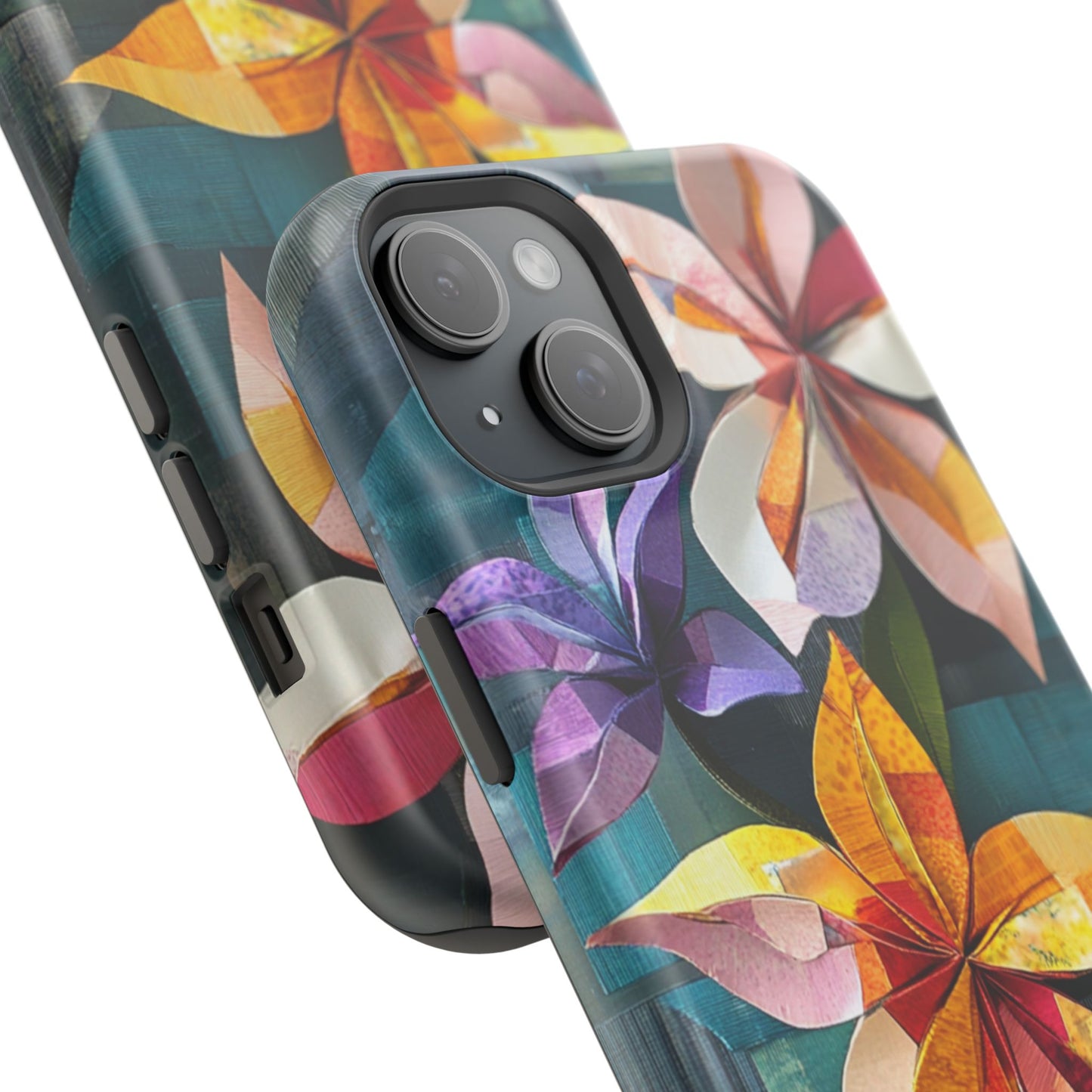 Bright Artistic Flower Magnetic Tough Cases, MagSafe, iPhone 16 15 14 13