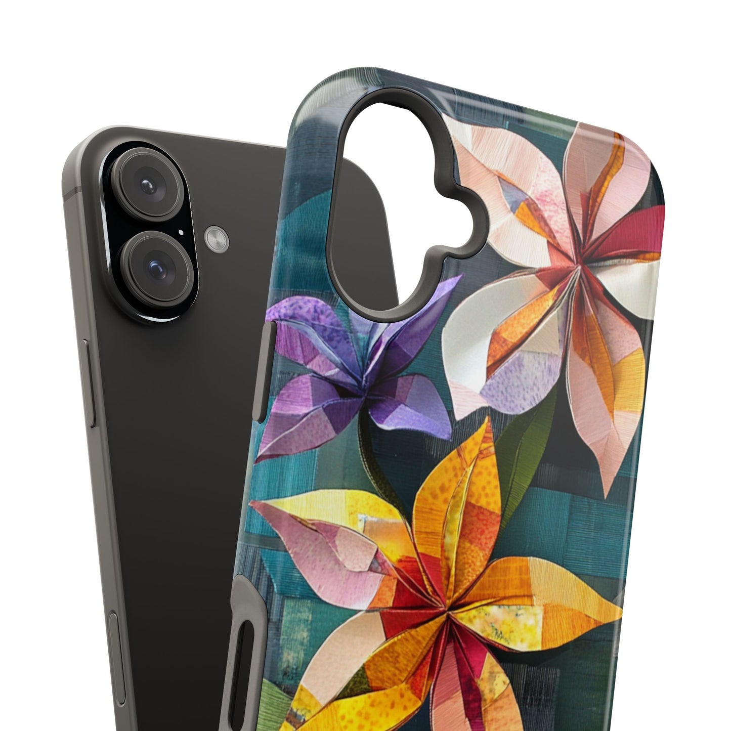 Bright Artistic Flower Magnetic Tough Cases, MagSafe, iPhone 16 15 14 13