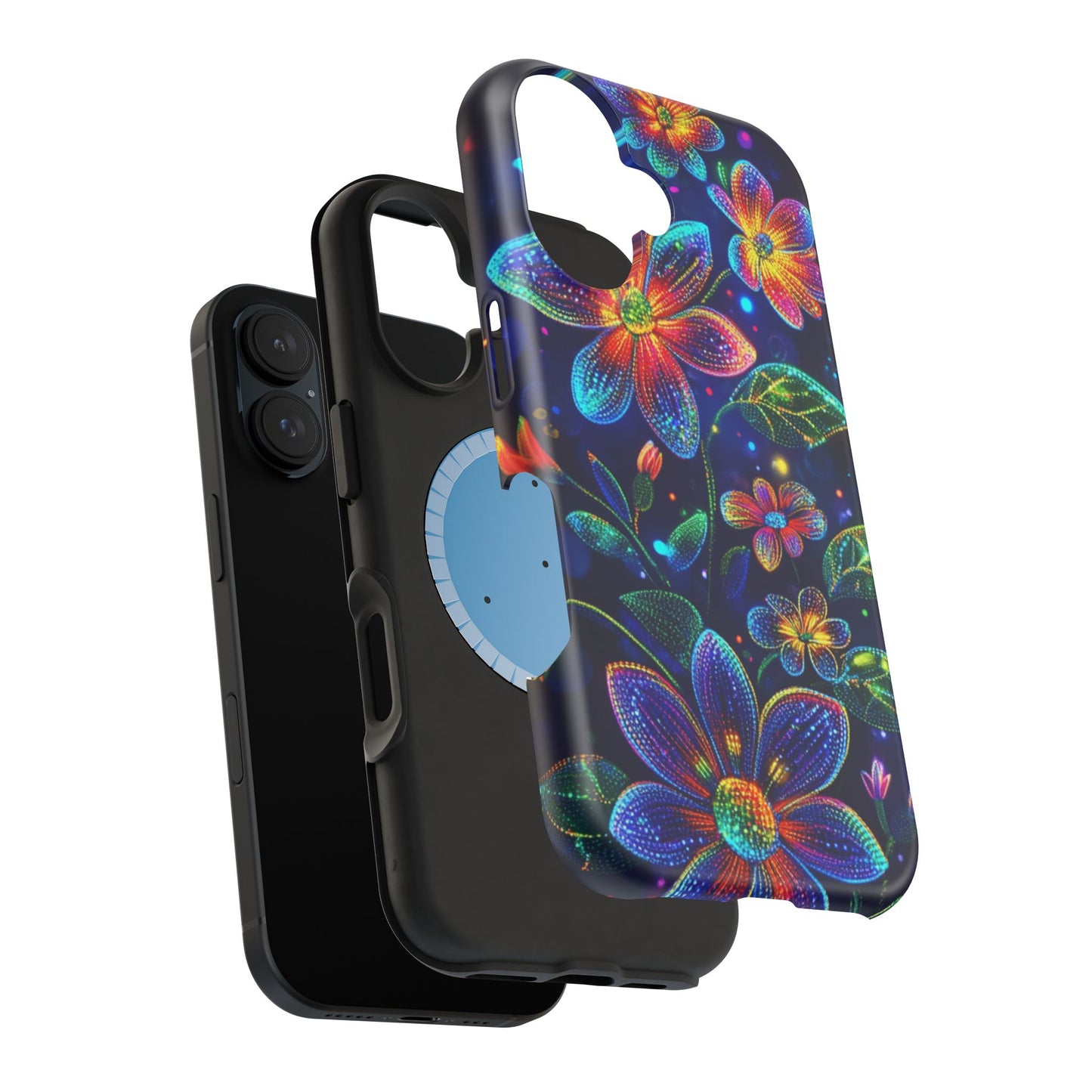 Flower Brite Lite Effect Magnetic Tough Cases, MagSafe, iPhone 16 15 14 13