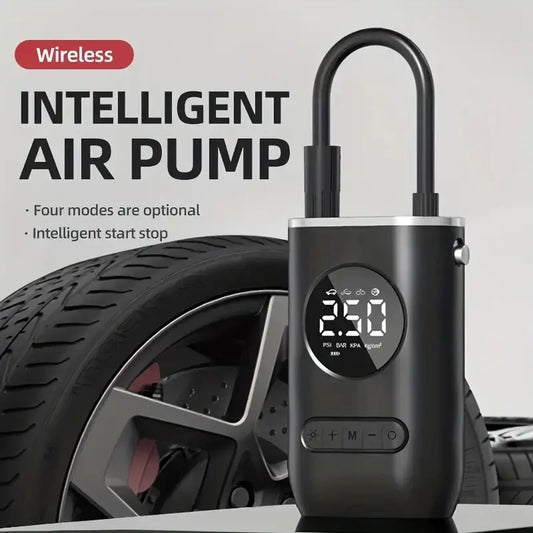 Wireless Electric Tire Air Pump  Inflator Handheld  Digital Display with LED Light