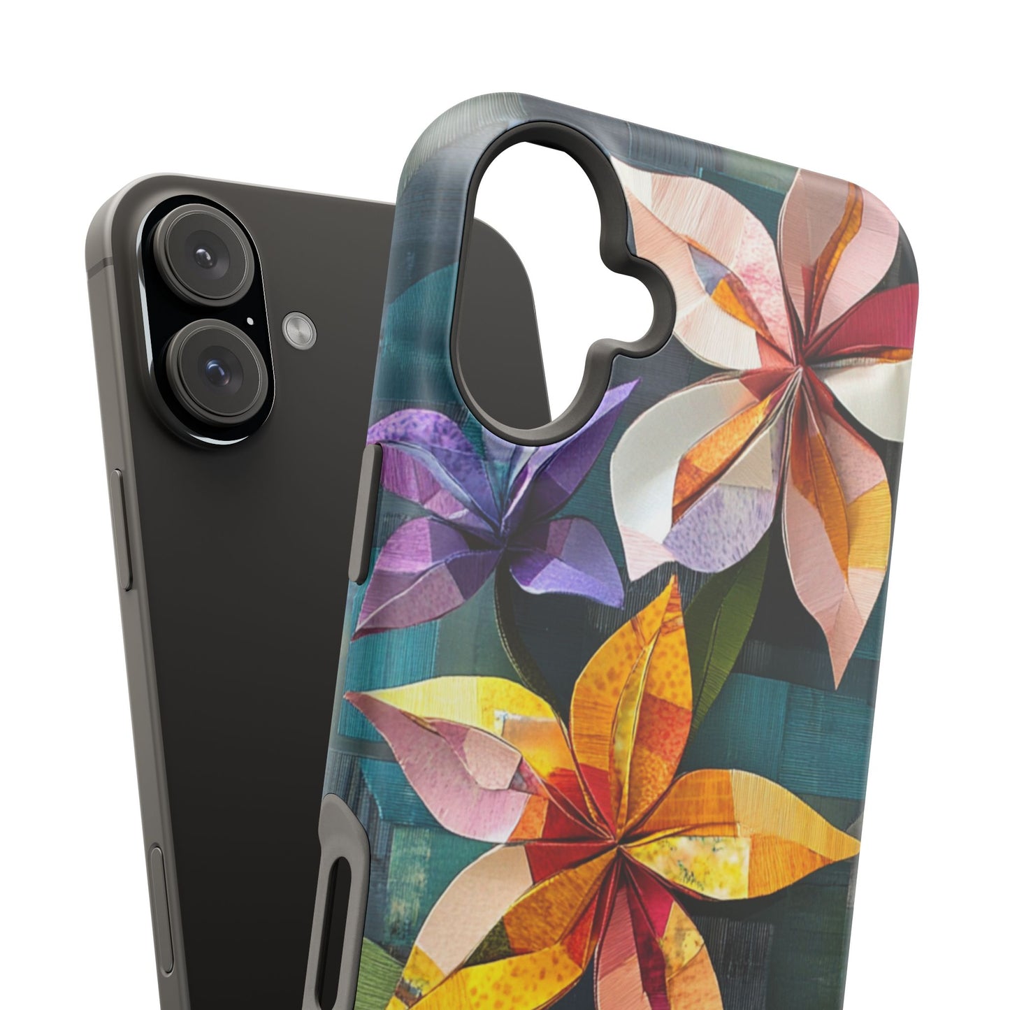 Bright Artistic Flower Magnetic Tough Cases, MagSafe, iPhone 16 15 14 13