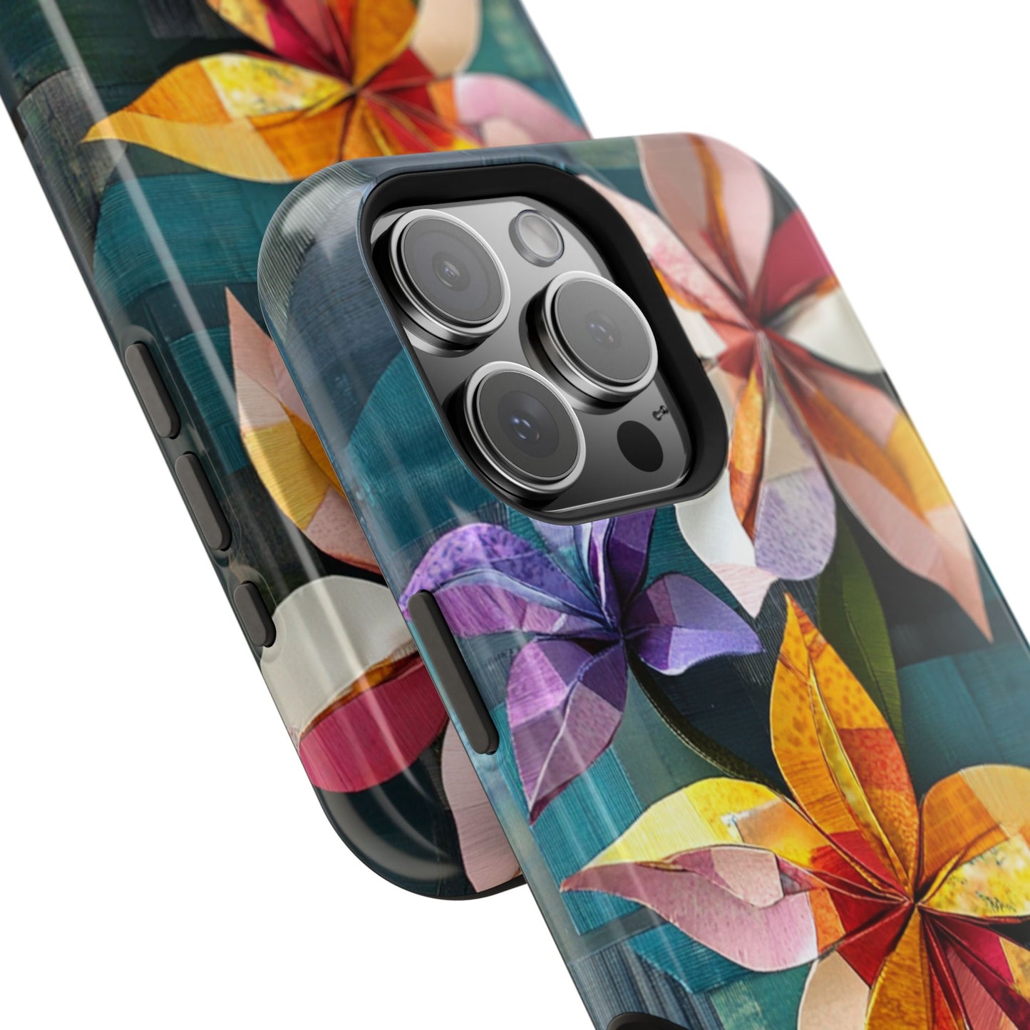 Bright Artistic Flower Magnetic Tough Cases, MagSafe, iPhone 16 15 14 13