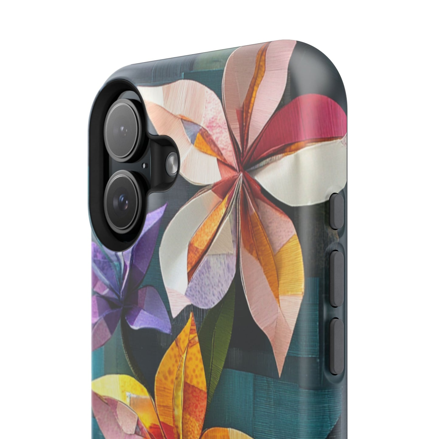 Bright Artistic Flower Magnetic Tough Cases, MagSafe, iPhone 16 15 14 13