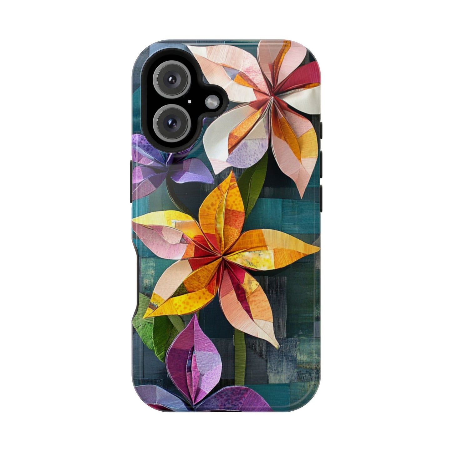 Bright Artistic Flower Magnetic Tough Cases, MagSafe, iPhone 16 15 14 13