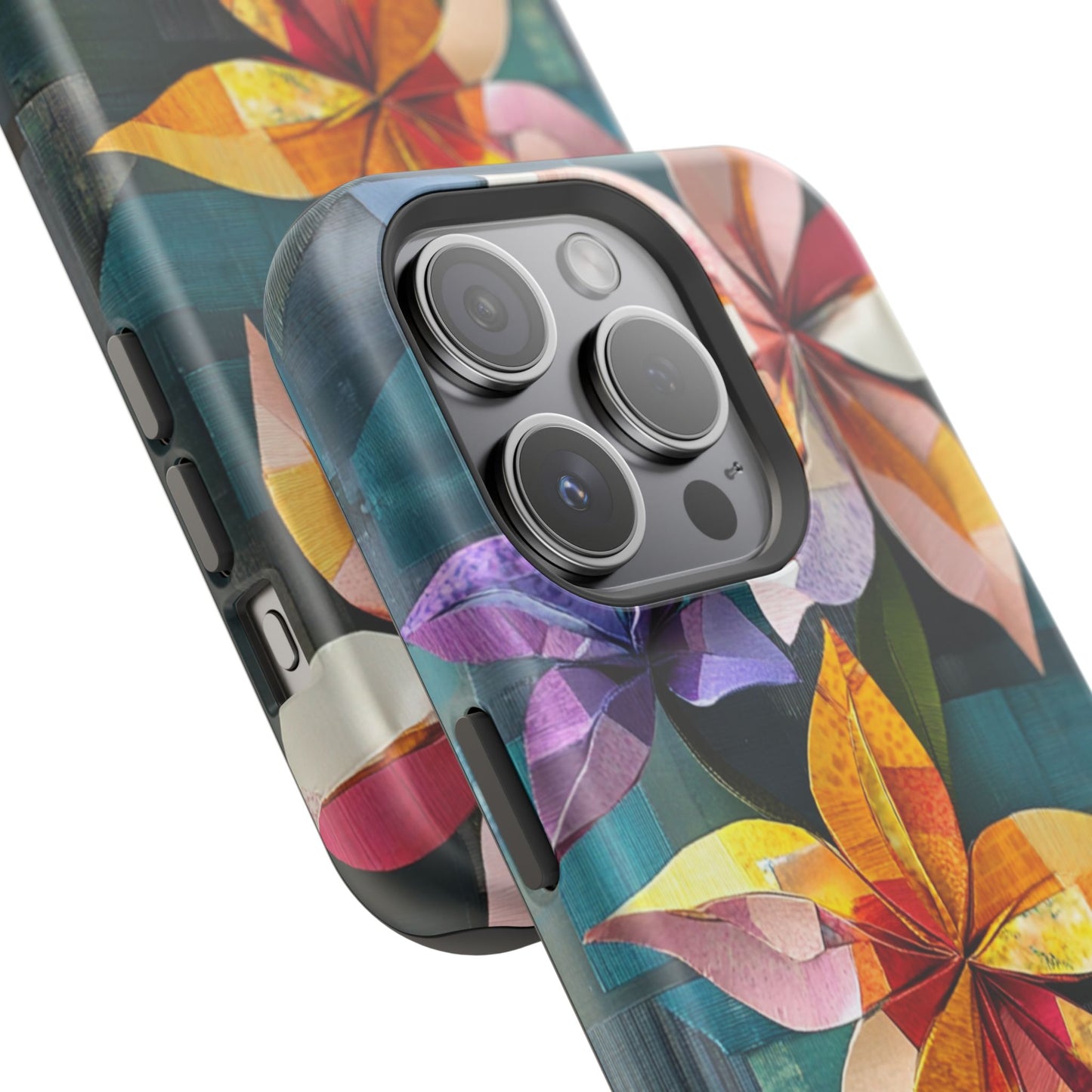 Bright Artistic Flower Magnetic Tough Cases, MagSafe, iPhone 16 15 14 13