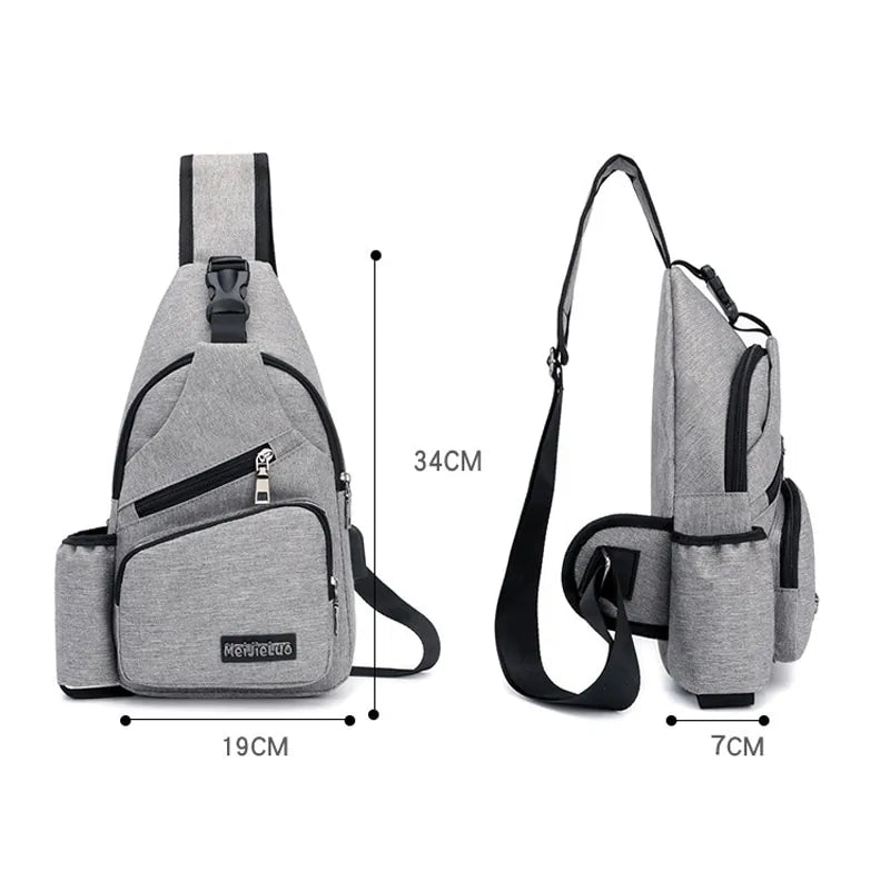 Sling Bag, Shoulder Bag, Chest Bag With USB Charging Port