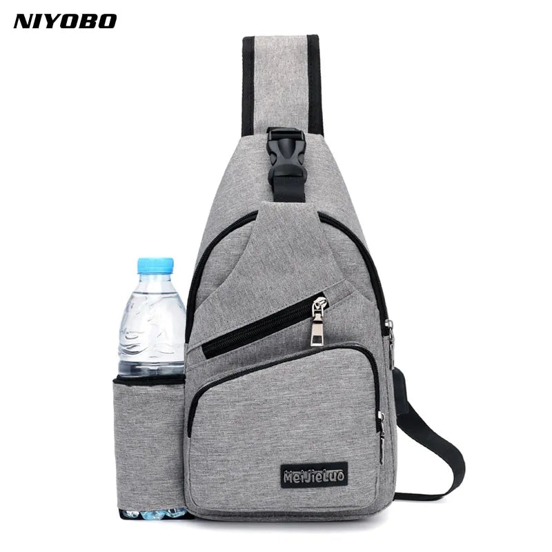 Sling Bag, Shoulder Bag, Chest Bag With USB Charging Port